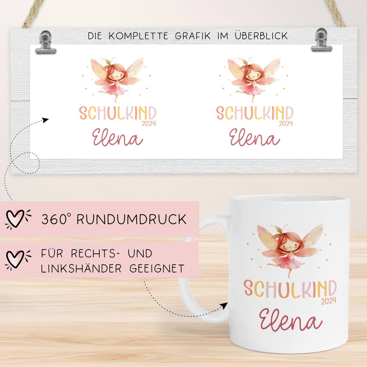 Ballerina Kindertasse Schulkind 2024 Fee Name Tasse Kind Kindergeschirr personalisiert Kinder Geschenk Kakaotasse Geburtstagsgeschenk kleinebuchstaben