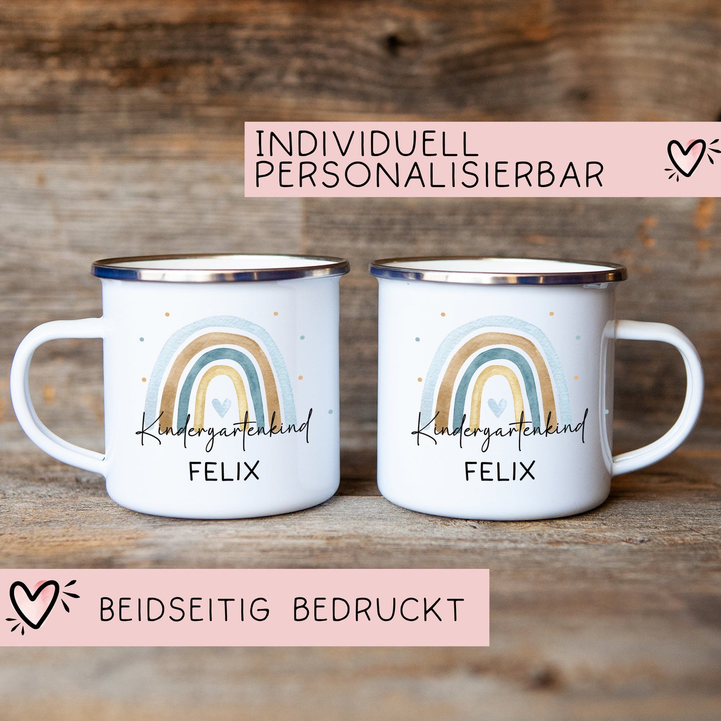 Kindergartenkind Geschenk zum Kindergartenstart Kindergartenkind Tasse Kita Start Tasse Kindergarten Personalisiert Emaille Tasse Becher kleinebuchstaben