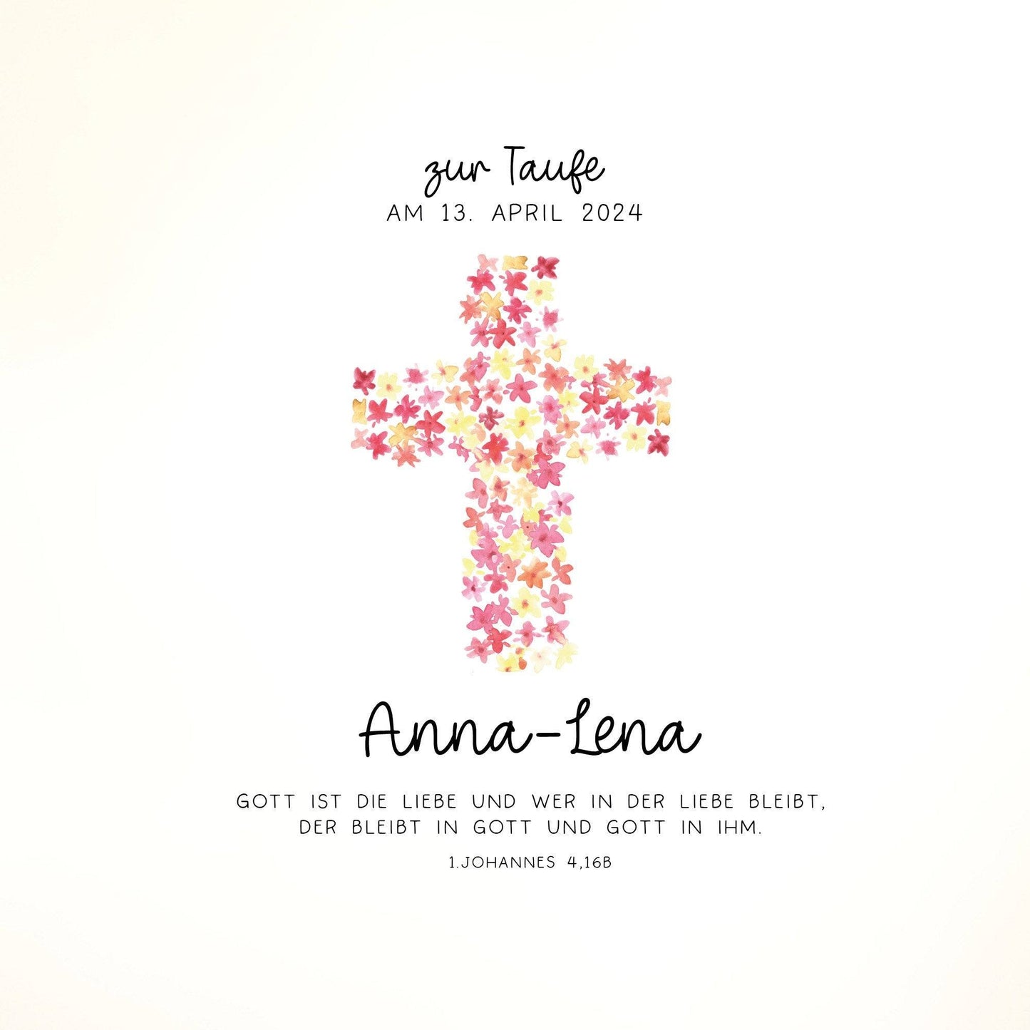 Kreuz Pink Holz Spardose Taufe personalisiert mit Namen zur Geburt Kommunion Konfirmation eines Kindes mit Taufspruch als Geldgeschenk kleinebuchstaben