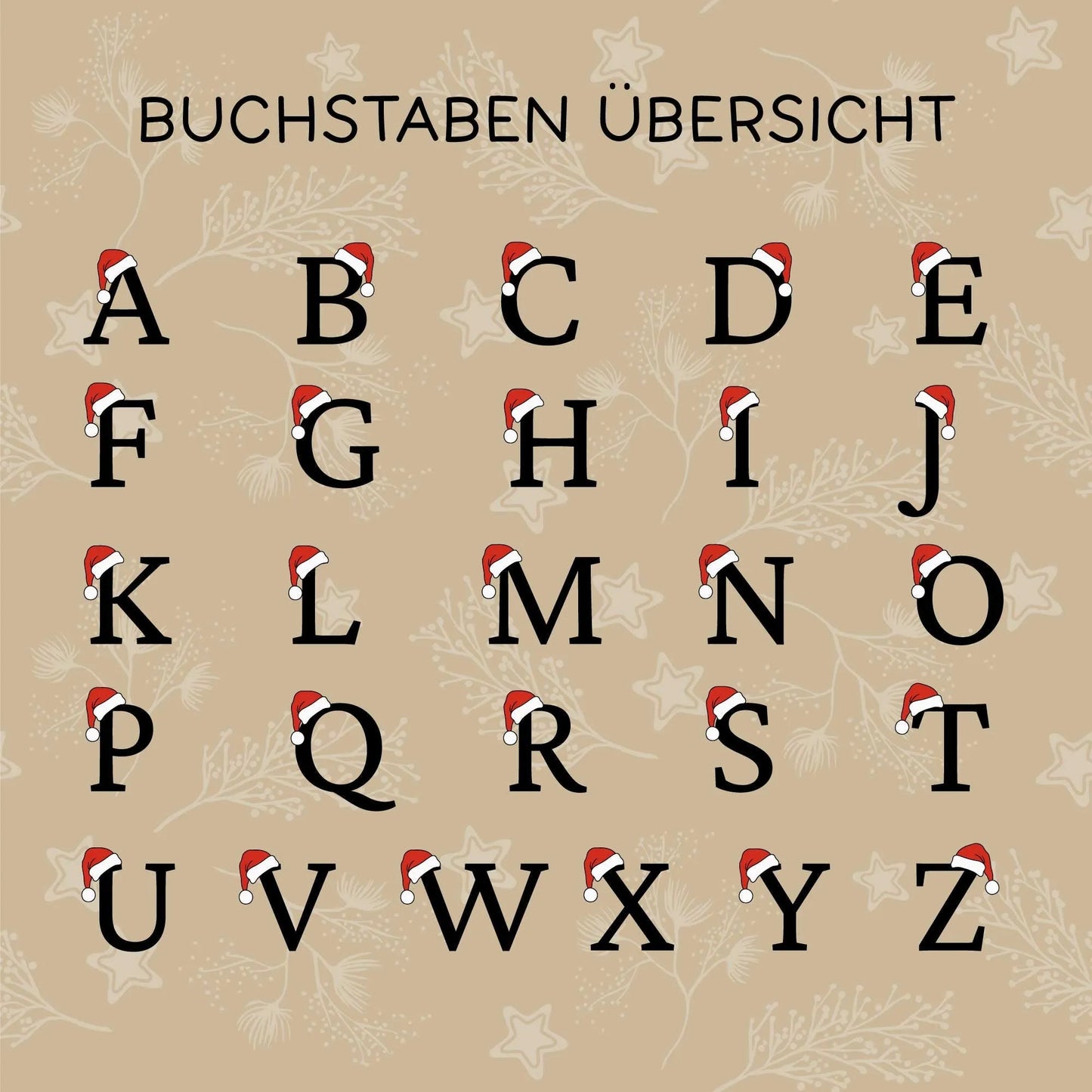 Personalisierte Emaille Tasse Weihnachten - Frohe Weihnachten - Merry Christmas - mit Anfangsbuchstabe und Wunschnamen - Nikolaus - Becher kleinebuchstaben