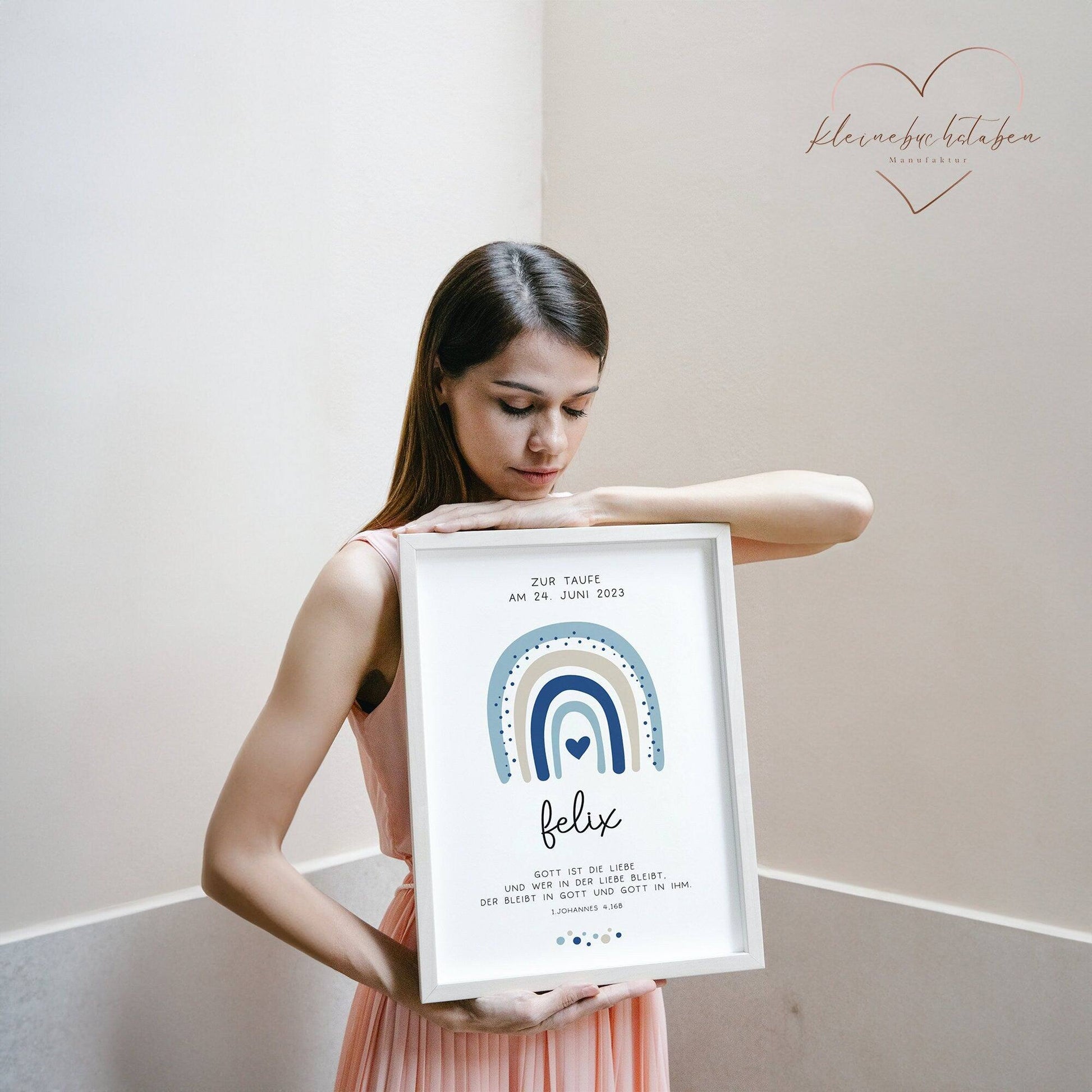 Taufgeschenk Taufe Poster personalisiert Patenkind Regenbogen Junge mit Namen- Geschenke Taufpate Patengeschenk Patenonkel Patentante Spruch  kleinebuchstaben