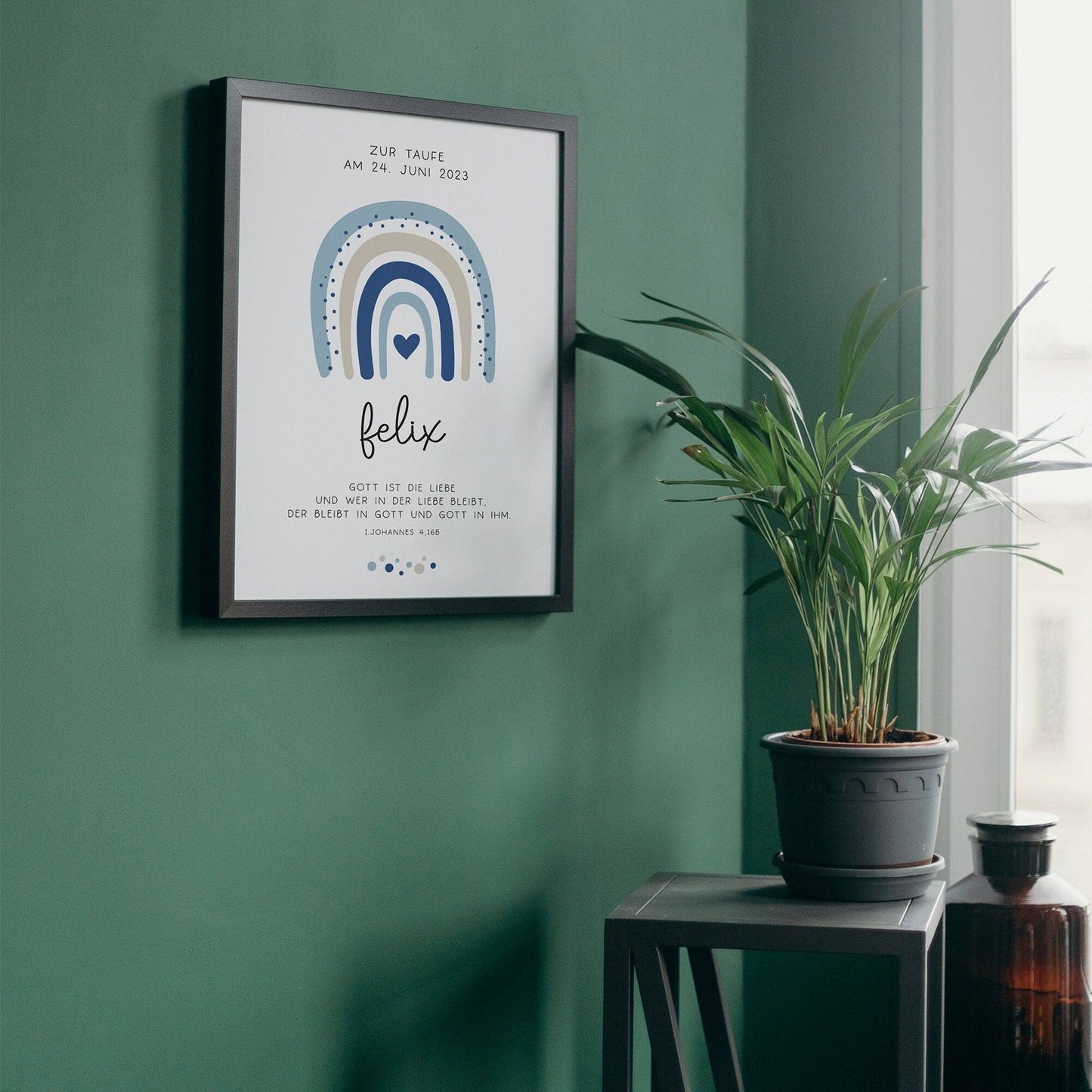 Taufgeschenk Taufe Poster personalisiert Patenkind Regenbogen Junge mit Namen- Geschenke Taufpate Patengeschenk Patenonkel Patentante Spruch  kleinebuchstaben