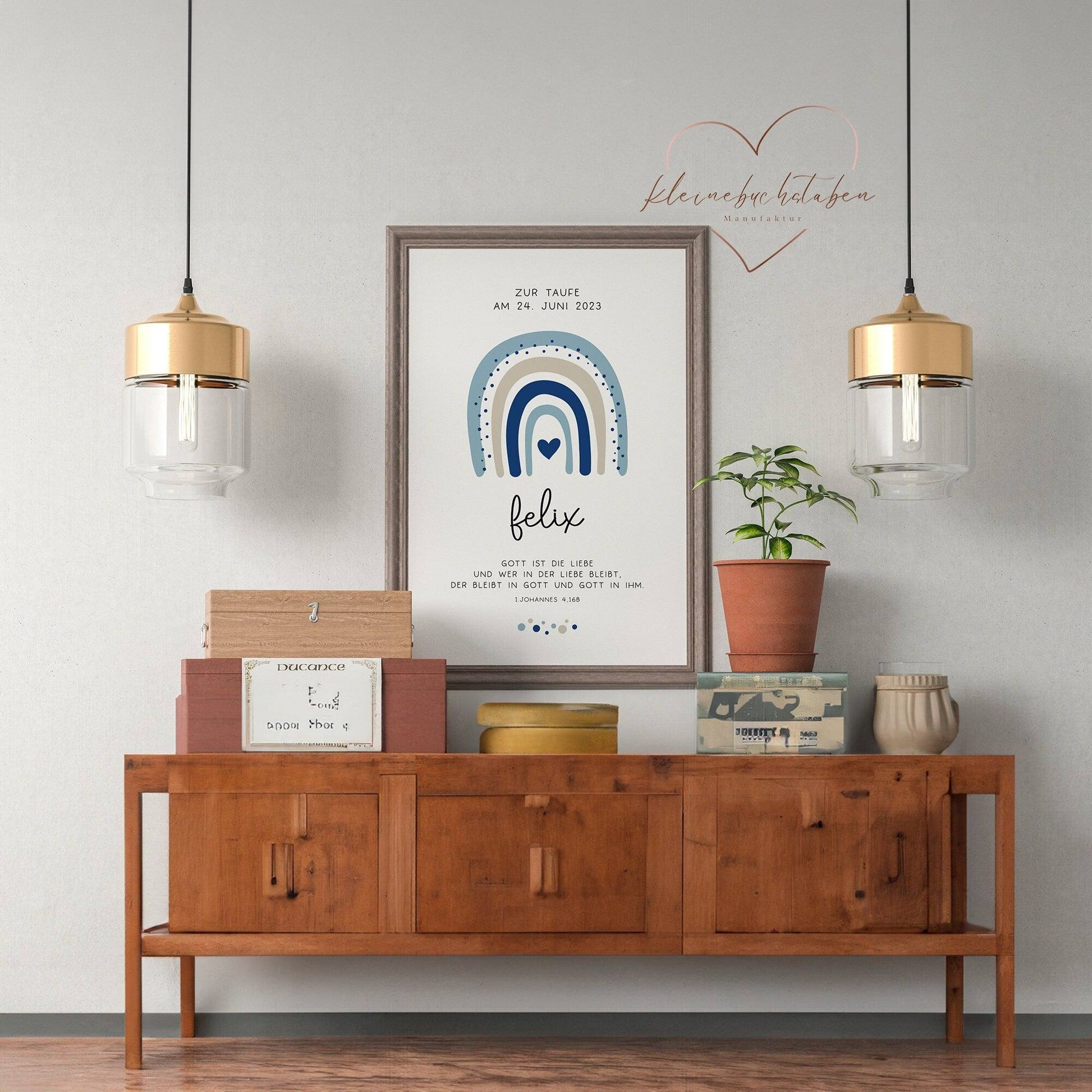 Taufgeschenk Taufe Poster personalisiert Patenkind Regenbogen Junge mit Namen- Geschenke Taufpate Patengeschenk Patenonkel Patentante Spruch  kleinebuchstaben