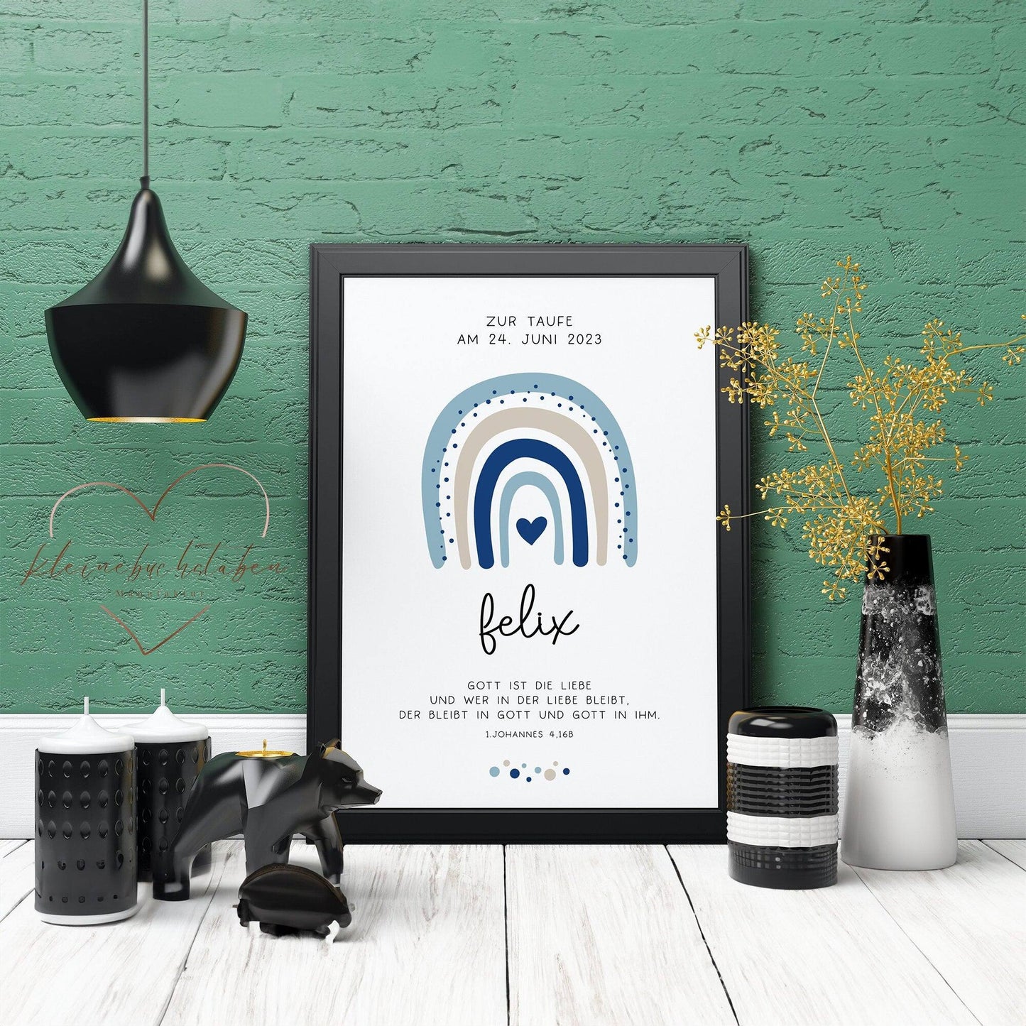 Taufgeschenk Taufe Poster personalisiert Patenkind Regenbogen Junge mit Namen- Geschenke Taufpate Patengeschenk Patenonkel Patentante Spruch  kleinebuchstaben