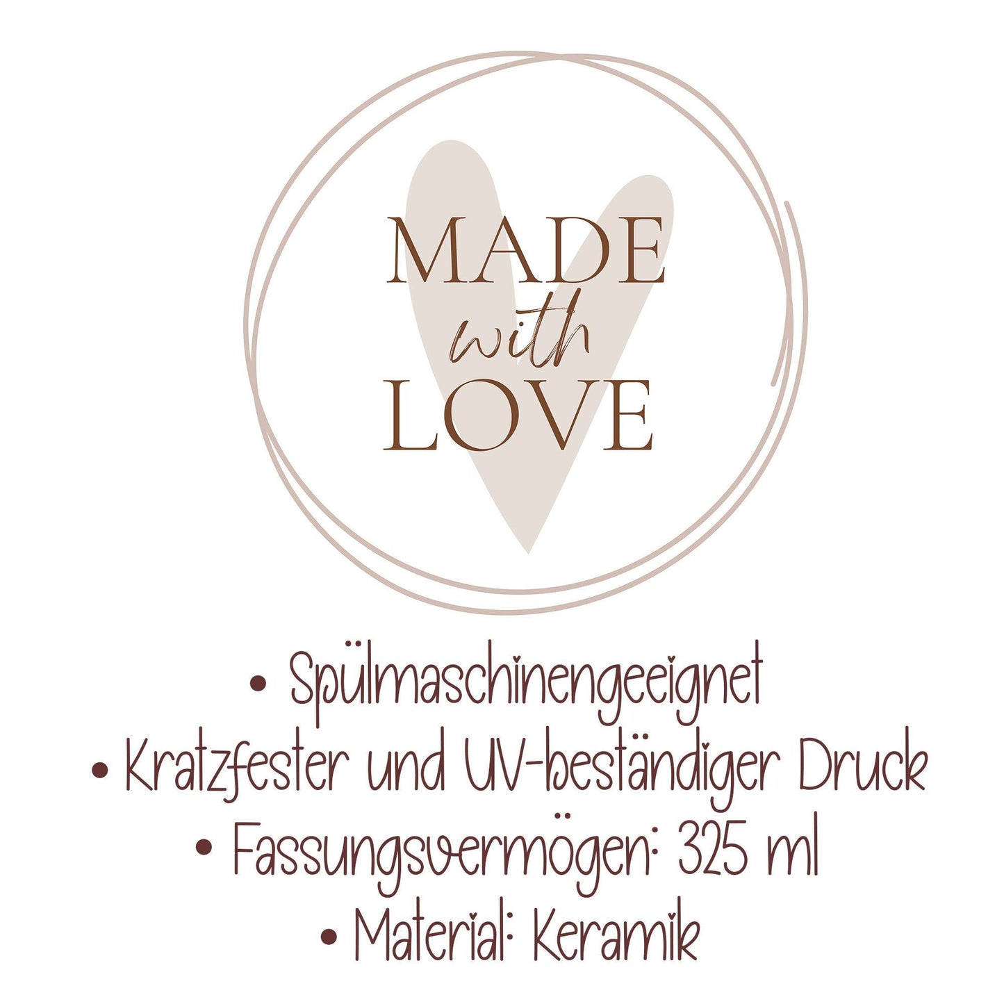 Personalisierte Tasse zum Muttertag mit eigenen Namen • Motiv: Alles liebe zum Muttertag • Kaffeetasse • Teetasse • Geschenk für die Mama kleinebuchstaben