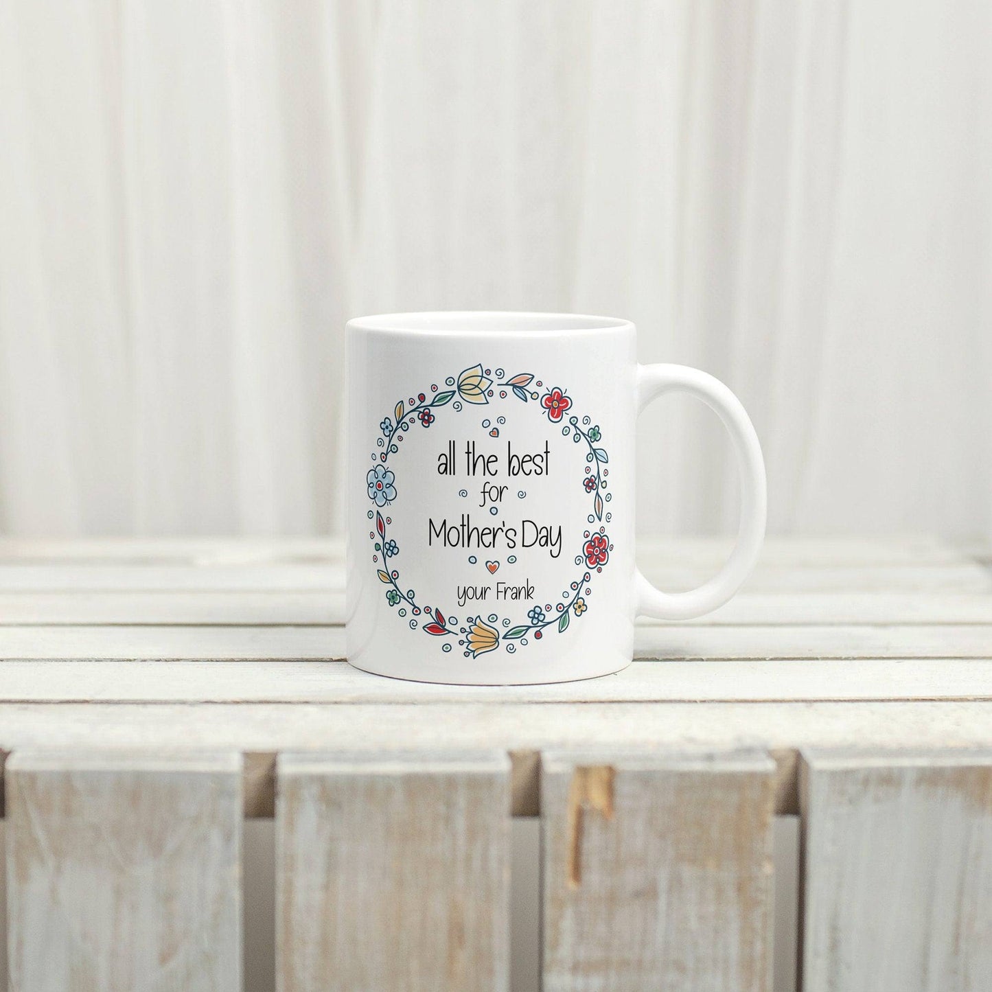 Personalized mug for Mother's Day with your own name - motif: Happy Mother's Day - coffee mug - tea mug - gift for mom kleinebuchstaben