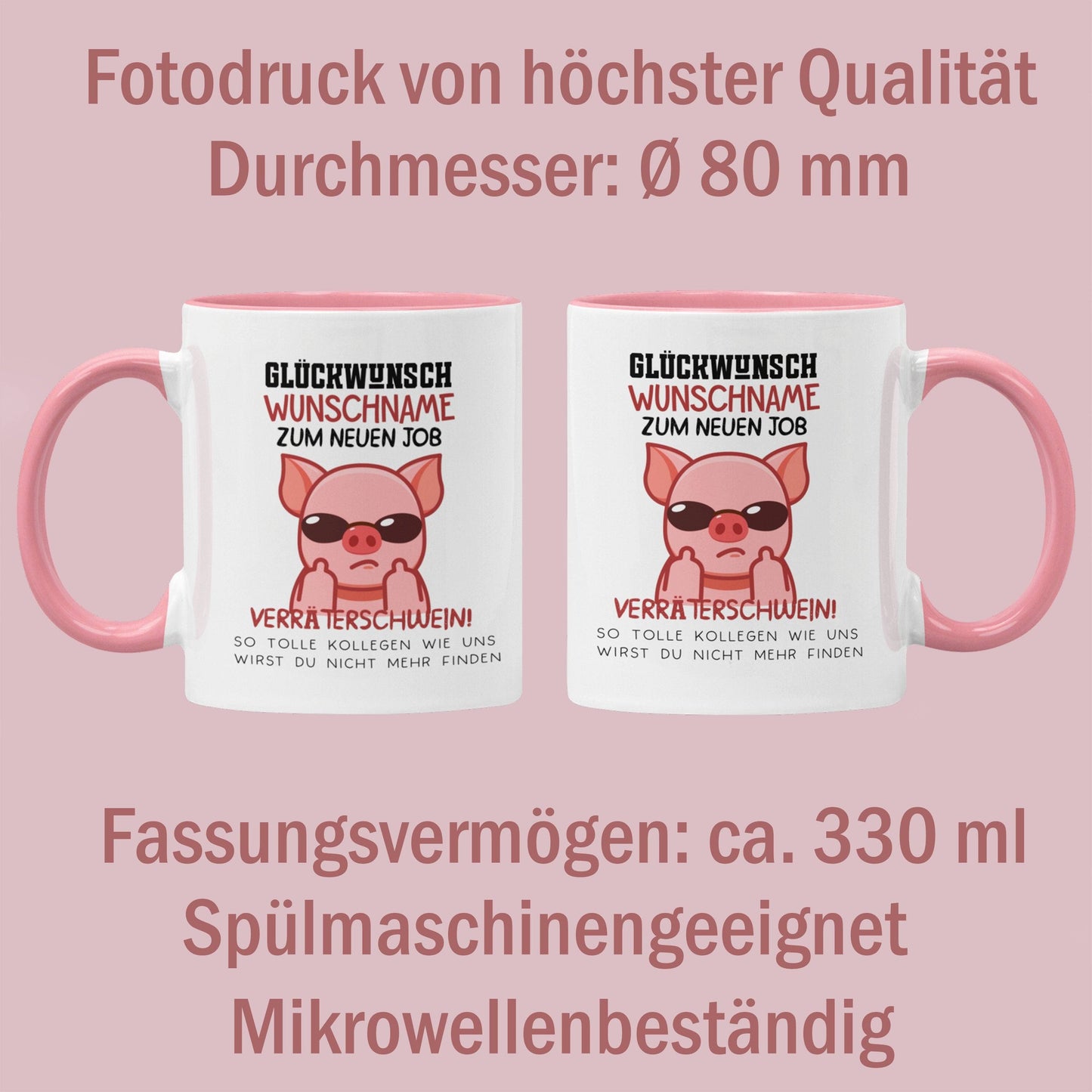 Personalisierte Tasse mit Spruch: Glückwunsch zum neuen Job Verräter! - Abschiedsgeschenk Kollegen - Kaffeetasse als Geschenk zum Abschied kleinebuchstaben