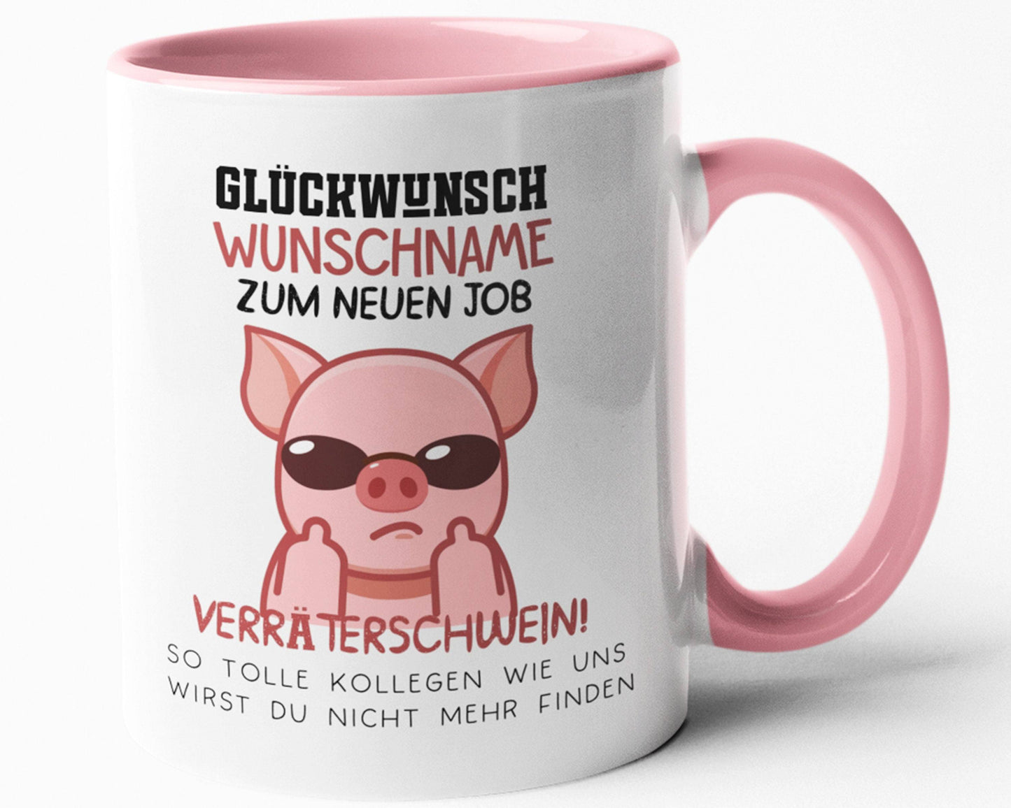 Personalisierte Tasse mit Spruch: Glückwunsch zum neuen Job Verräter! - Abschiedsgeschenk Kollegen - Kaffeetasse als Geschenk zum Abschied kleinebuchstaben