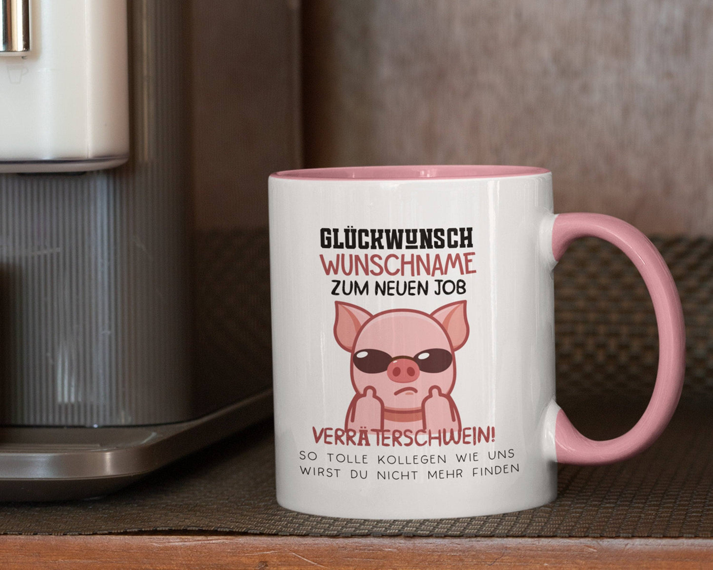 Personalisierte Tasse mit Spruch: Glückwunsch zum neuen Job Verräter! - Abschiedsgeschenk Kollegen - Kaffeetasse als Geschenk zum Abschied kleinebuchstaben