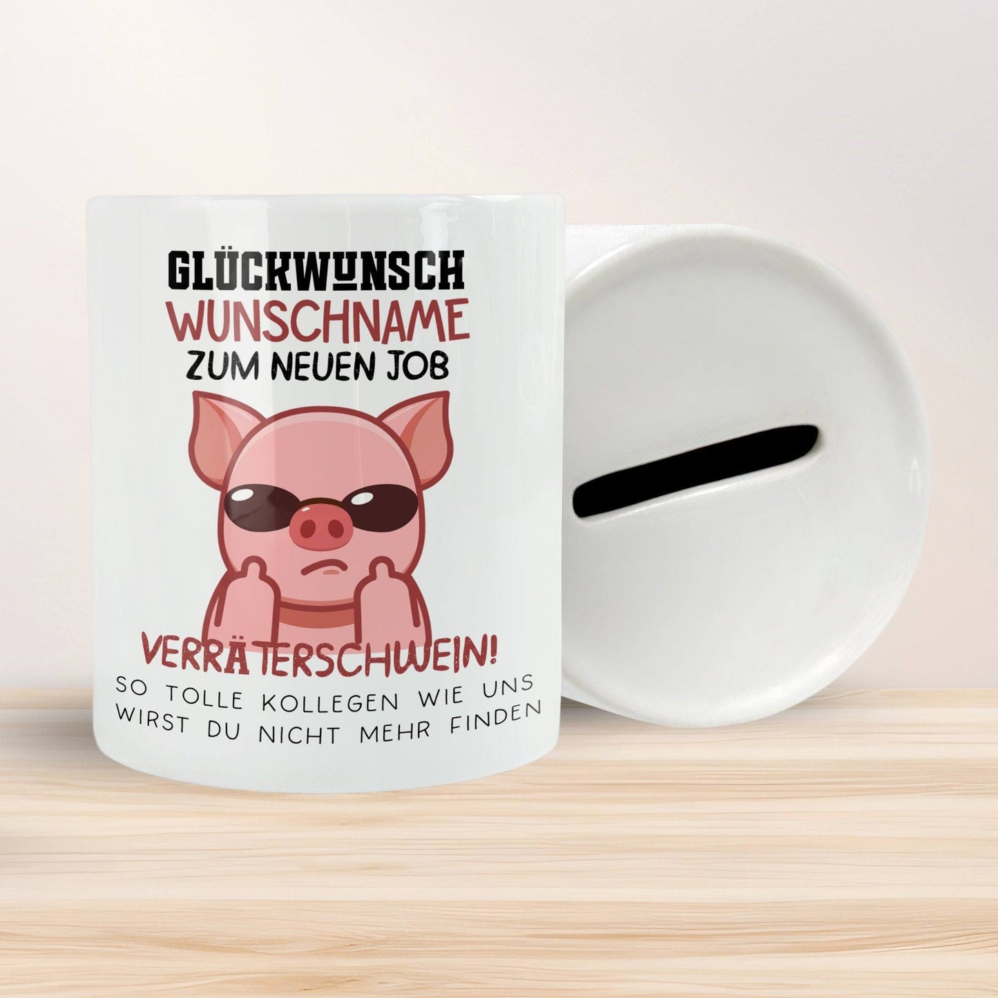 Personalisierte Spardose Neuer Job - Abschiedsgeschenk - Arbeitskollegen - Arbeitskollegin - So tolle Kollegen wie uns wirst du nicht finden kleinebuchstaben