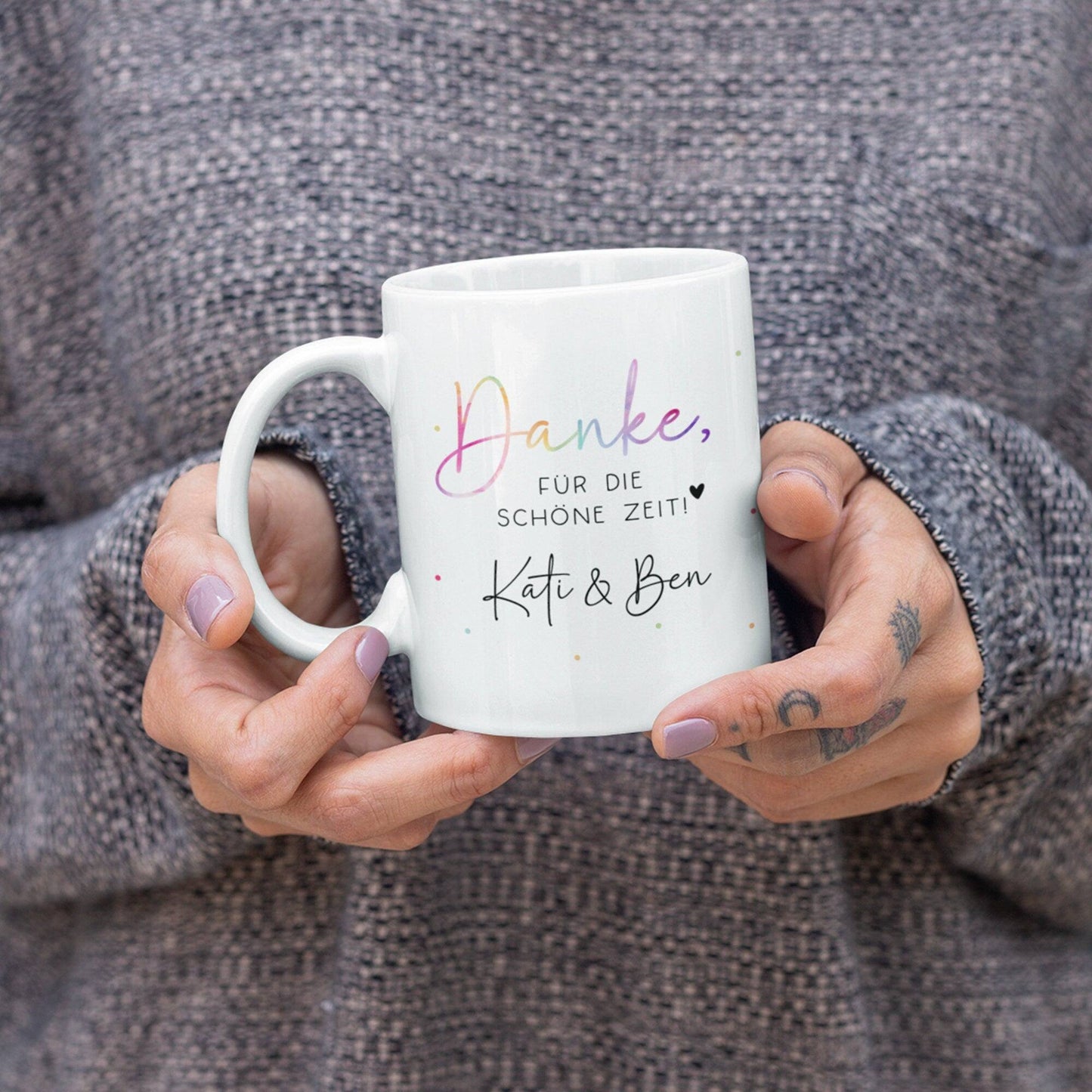 Personalisierte Tasse "Danke für die Schöne Zeit" - Geschenk zum Abschied Kollege Erzieherin Kollegin Freundin Abschiedsgeschenk Jobwechsel kleinebuchstaben