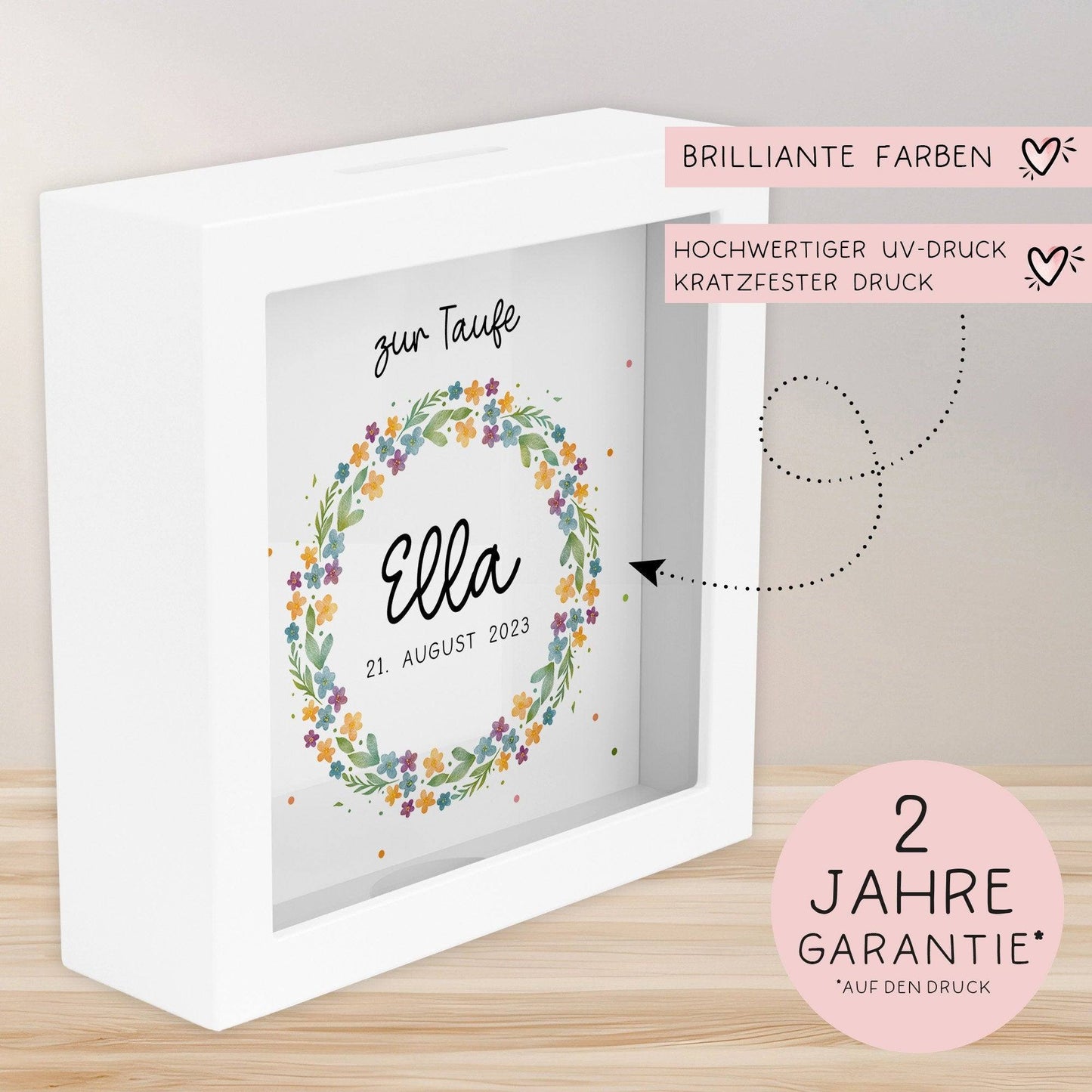 Konfirmation Kommunion Spardose Taufe personalisiert mit Namen zur Geburt Kommunion Konfirmation eines Kindes mit Taufspruch Geldgeschenk kleinebuchstaben