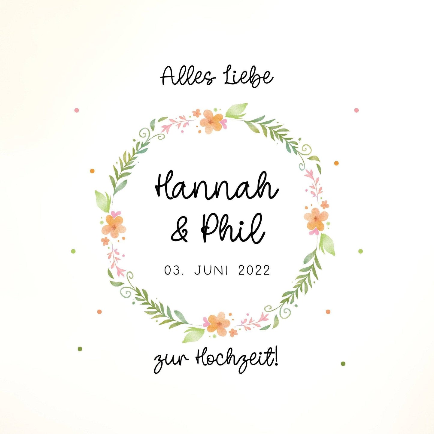 Hochzeit Spardose personalisiert Datum & Name Brautpaar Bräutigam Braut Geldgeschenk Sparschwein Hochzeitsgeschenk Geld - Holz Blumenkranz kleinebuchstaben
