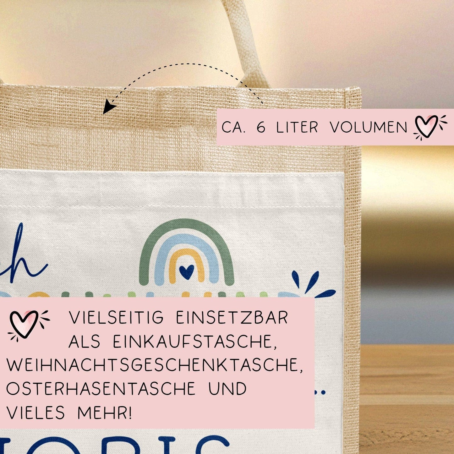 Endlich Schulkind 2024 personalisiert mit Namen Tasche Schultasche, Geschenk Einschulung, personalisierte Jutetasche, Einschulungsgeschenk kleinebuchstaben