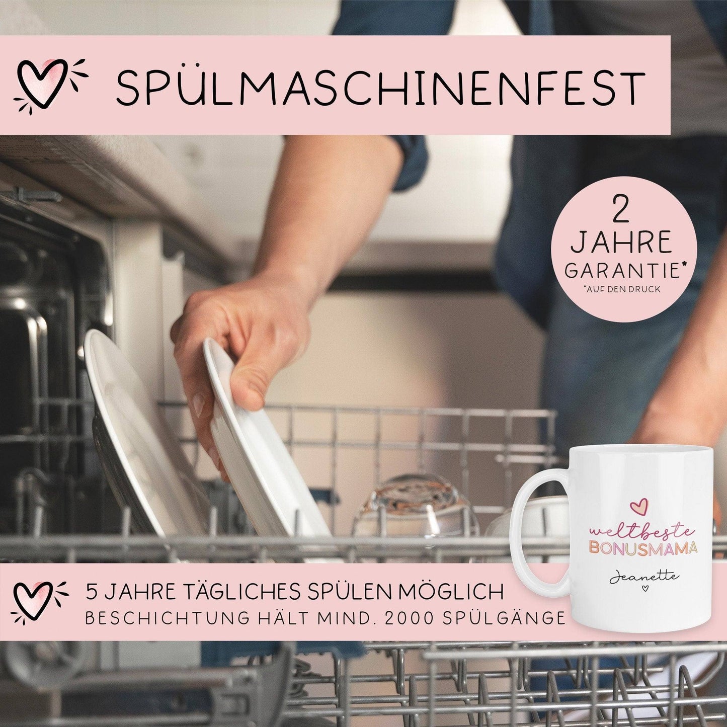 Weltbeste Bonusmama Tasse - Bonus Mama - Geschenk personalisiert - für Mama, Bonus-Mama, Oma zum Geburtstag - Muttertag - Weihnachten kleinebuchstaben