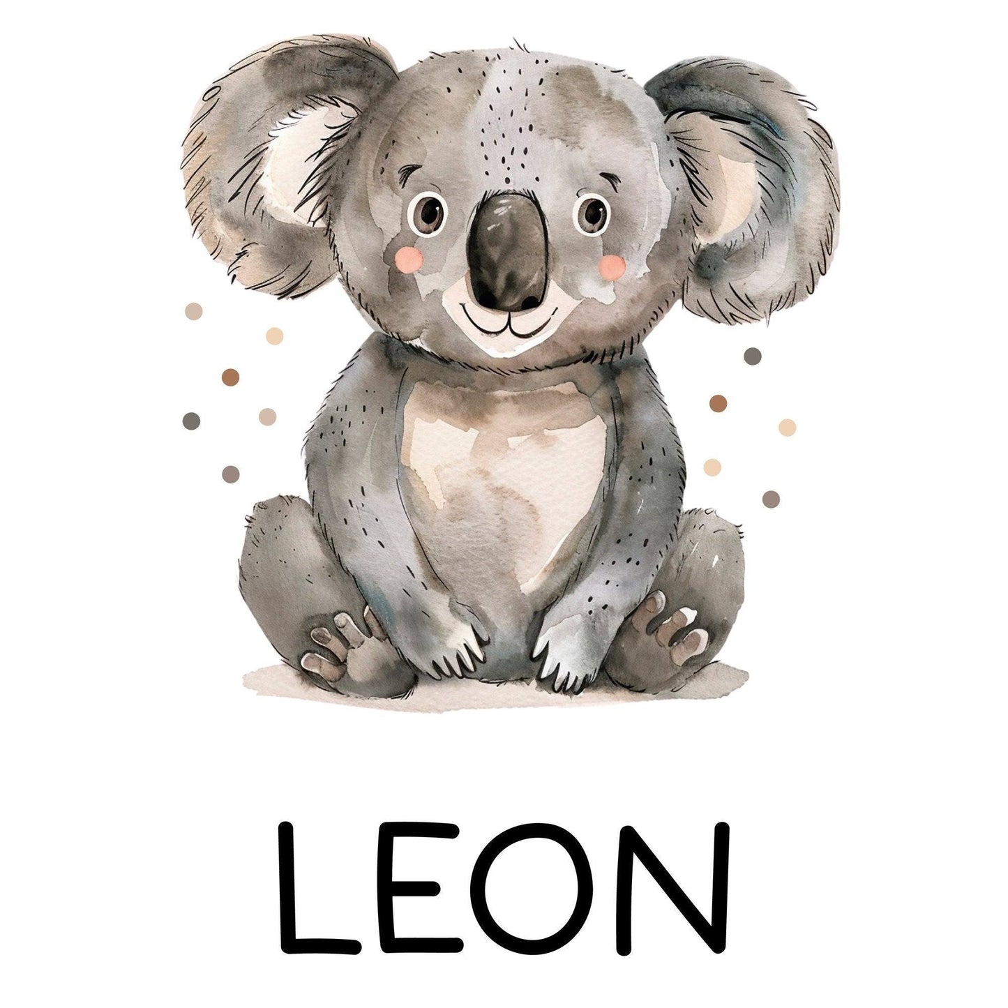 Stofftasche Koala mit Namen personalisiert Kinder-Beutel als Sporttasche, Wechselwäsche, Stoffbeutel - Kita, Kiga, Schule & Kindergarten kleinebuchstaben