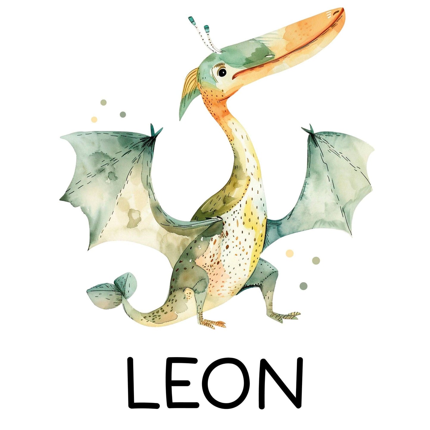 Stofftasche Tasche Dinosaurier Dino Pteranodon personalisiert Kinder-Beutel als Sporttasche, Wechselwäsche, Stoffbeutel Kita, KIGA & Schule kleinebuchstaben