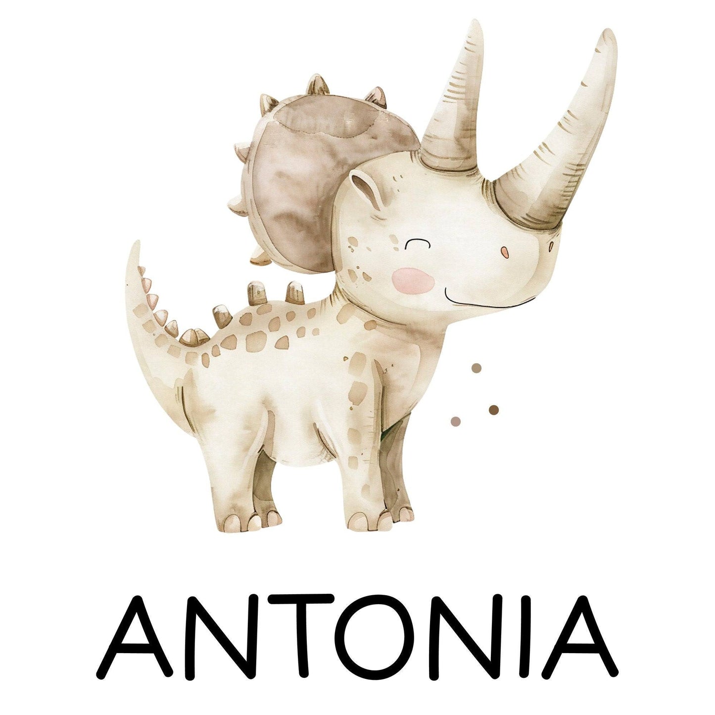 Dinosaurier Dino Stofftasche Tasche Styracosaurus personalisiert Kinder-Beutel als Sporttasche, Wechselwäsche, Stoffbeutel Kita & Schule kleinebuchstaben