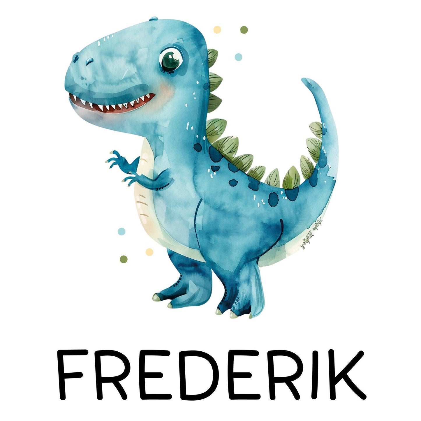 Stoffbeutel Dinosaurier Dino Stofftasche Tyrannosaurus Rex Tasche personalisiert Kinder-Beutel als Sporttasche, Wechselwäsche, Kita & Schule kleinebuchstaben