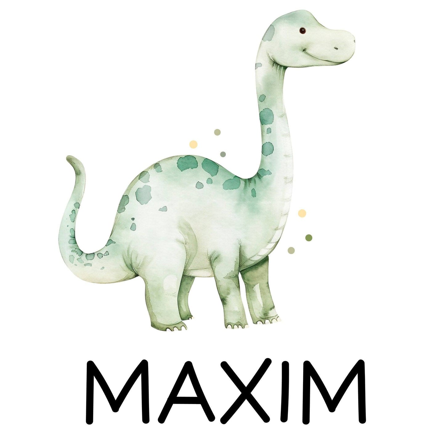 Kinder-Beutel Stoffbeutel Dinosaurier Dino Wunschname Stofftasche Brontosaurus Tasche personalisiert als Sporttasche, Wechselwäsche & Schule kleinebuchstaben