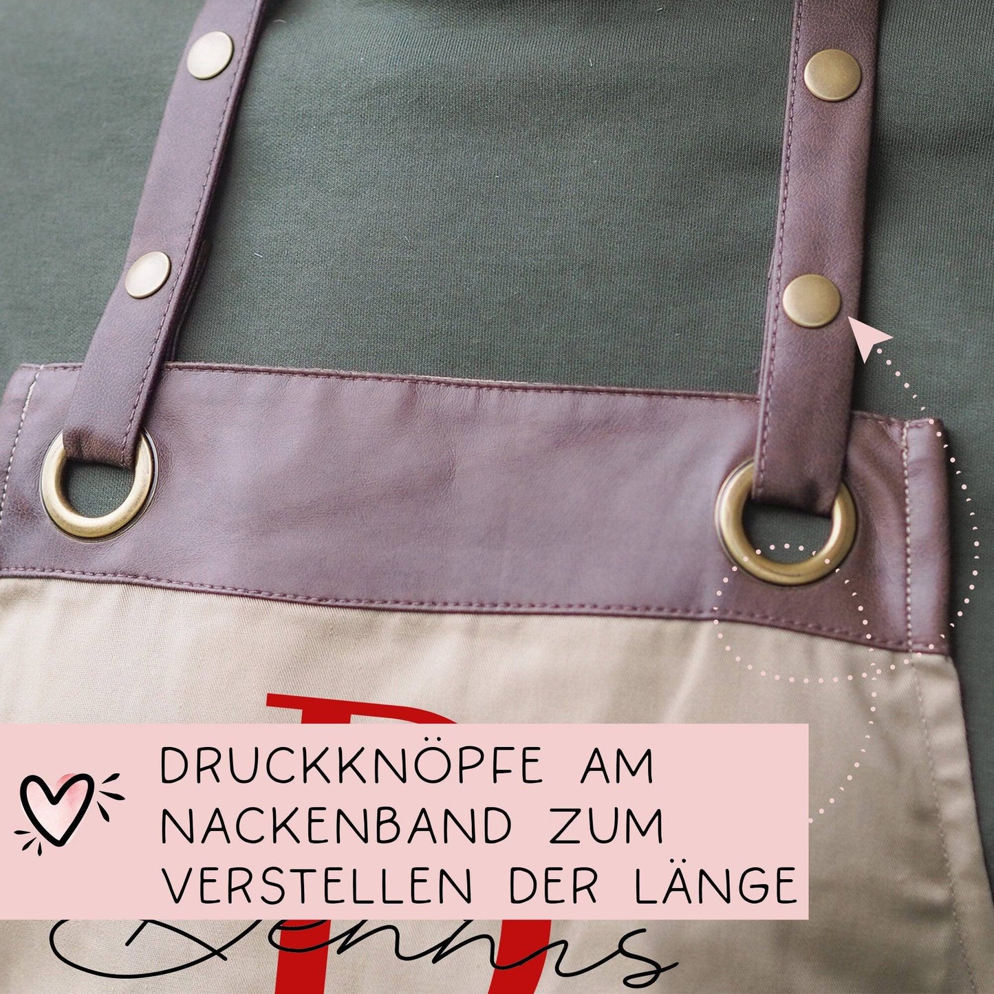 Premium Grillschürze personalisiert für Männer mit Kunstleder Applikation zum 60. Geburtstag -Baumwollschürze, Küchenschürze, Eigenen Namen kleinebuchstaben