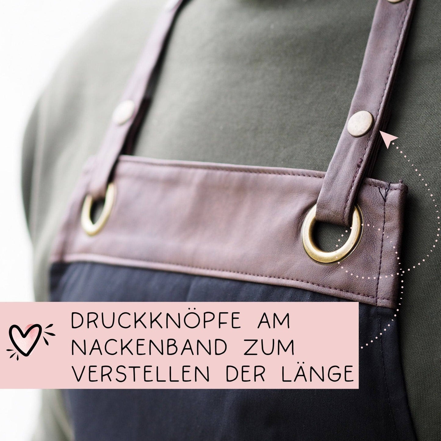 Grillschürze personalisiert Bratort für Männer mit Name & Kunstleder zum Geburtstag - Weihnachten Baumwollschürze, Küchenschürze, Schürze kleinebuchstaben
