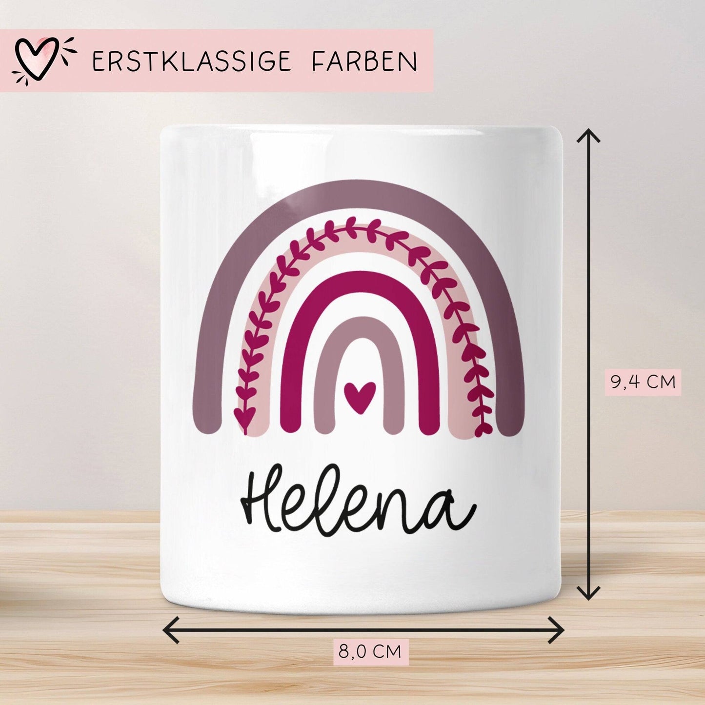 Personalisierte Spardose Regenbogen mit Namen und Datum - Lila - Geschenk für Mädchen zum Geburtstag Weihnachten Firmung Geburt Einschulung kleinebuchstaben