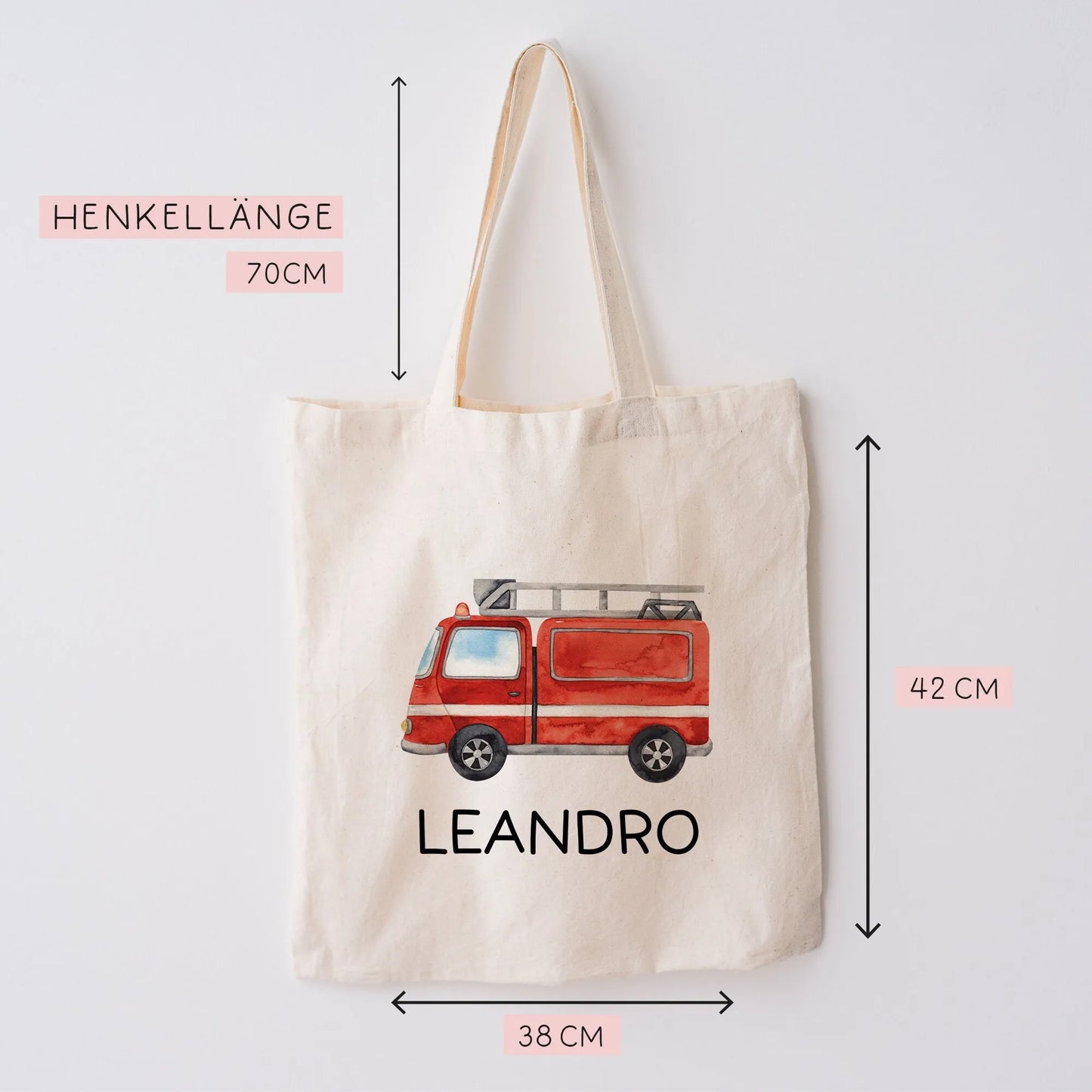 Feuerwehr Polizei Krankenwagen Stofftasche Personalisiert mit Namen. Für Schule Wäschebeutel Wechselwäsche | Mädchen & Junge | Weihnachten kleinebuchstaben