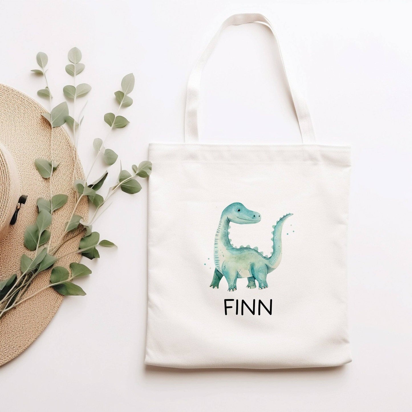 Stoffbeutel Dinosaurier Dino Stofftasche Brontosaurus Tasche personalisiert Kinder-Beutel als Sporttasche, Wechselwäsche, Kita & Schule kleinebuchstaben