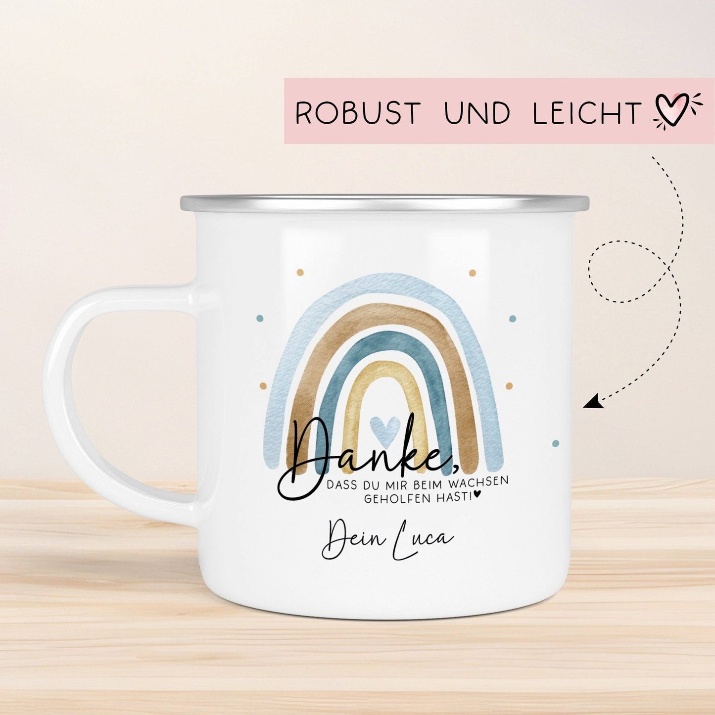 Danke das du mir beim Wachsen geholfen hast - Regenbogen - Abschiedsgeschenk für Erzieherin Geschenk Abschiedsgeschenk Lehrerin Emaille kleinebuchstaben