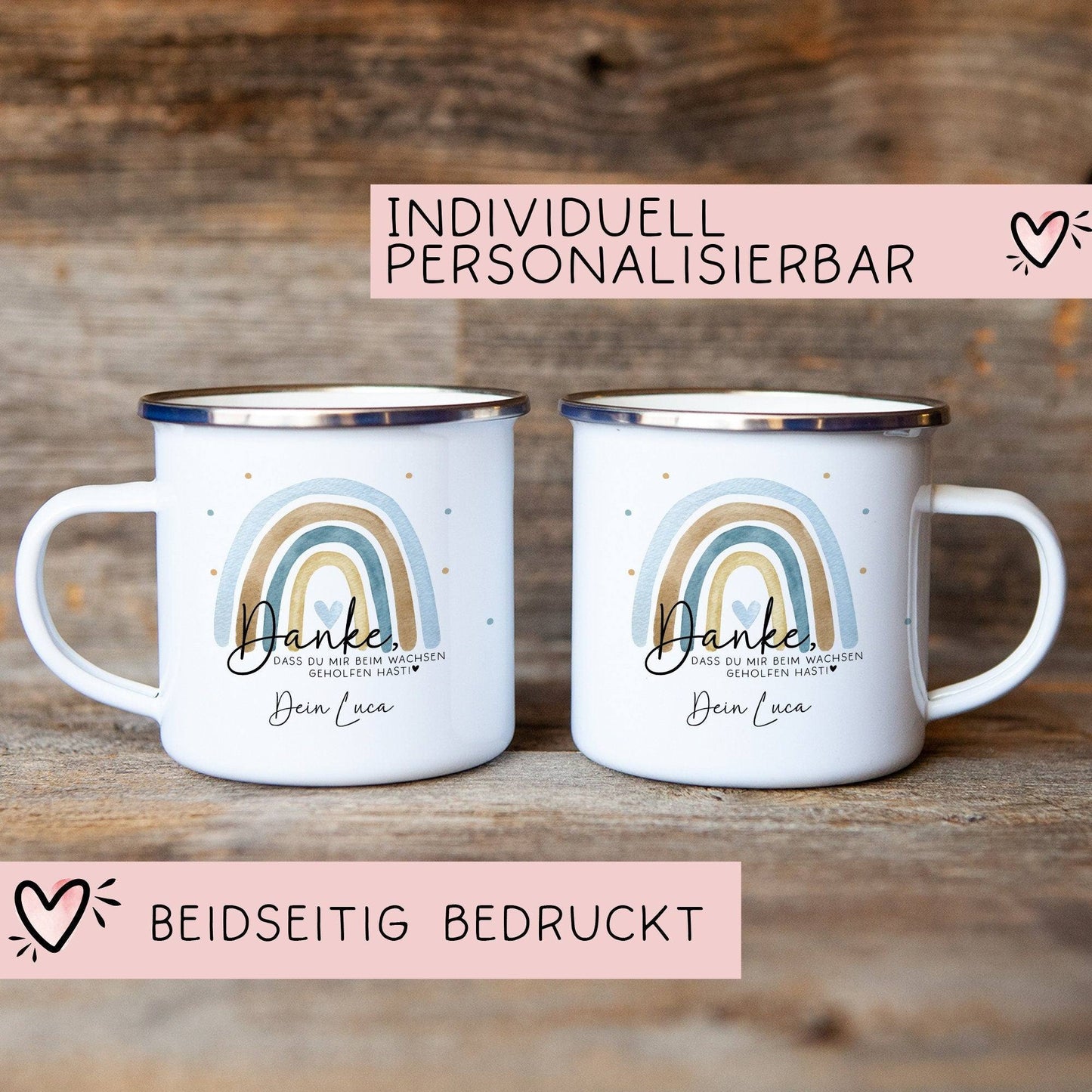 Danke das du mir beim Wachsen geholfen hast - Regenbogen - Abschiedsgeschenk für Erzieherin Geschenk Abschiedsgeschenk Lehrerin Emaille kleinebuchstaben