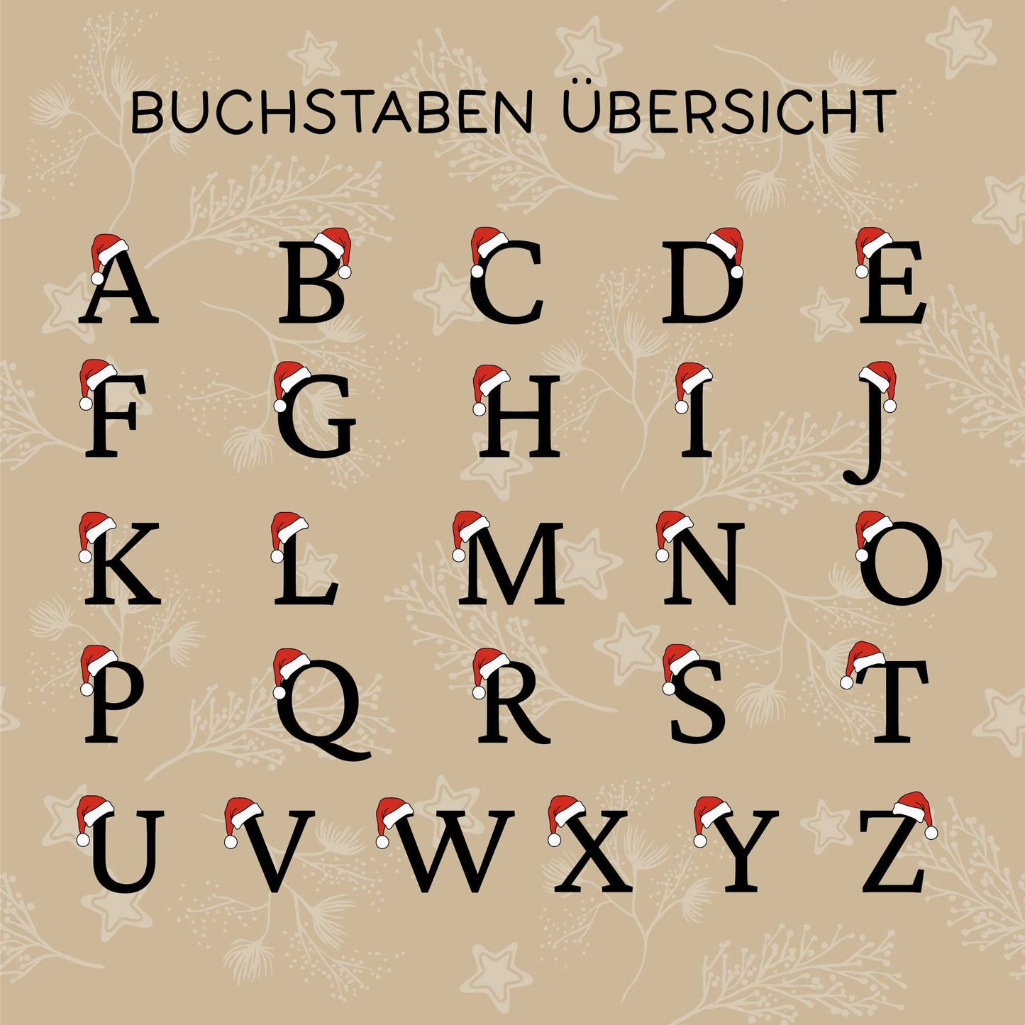 Personalisierte Keramik Tasse Weihnachten Nikolaus - Monogramm - Anfangsbuchstabe - Frohe Weihnachten - Merry Christmas - Glühwein - Becher kleinebuchstaben