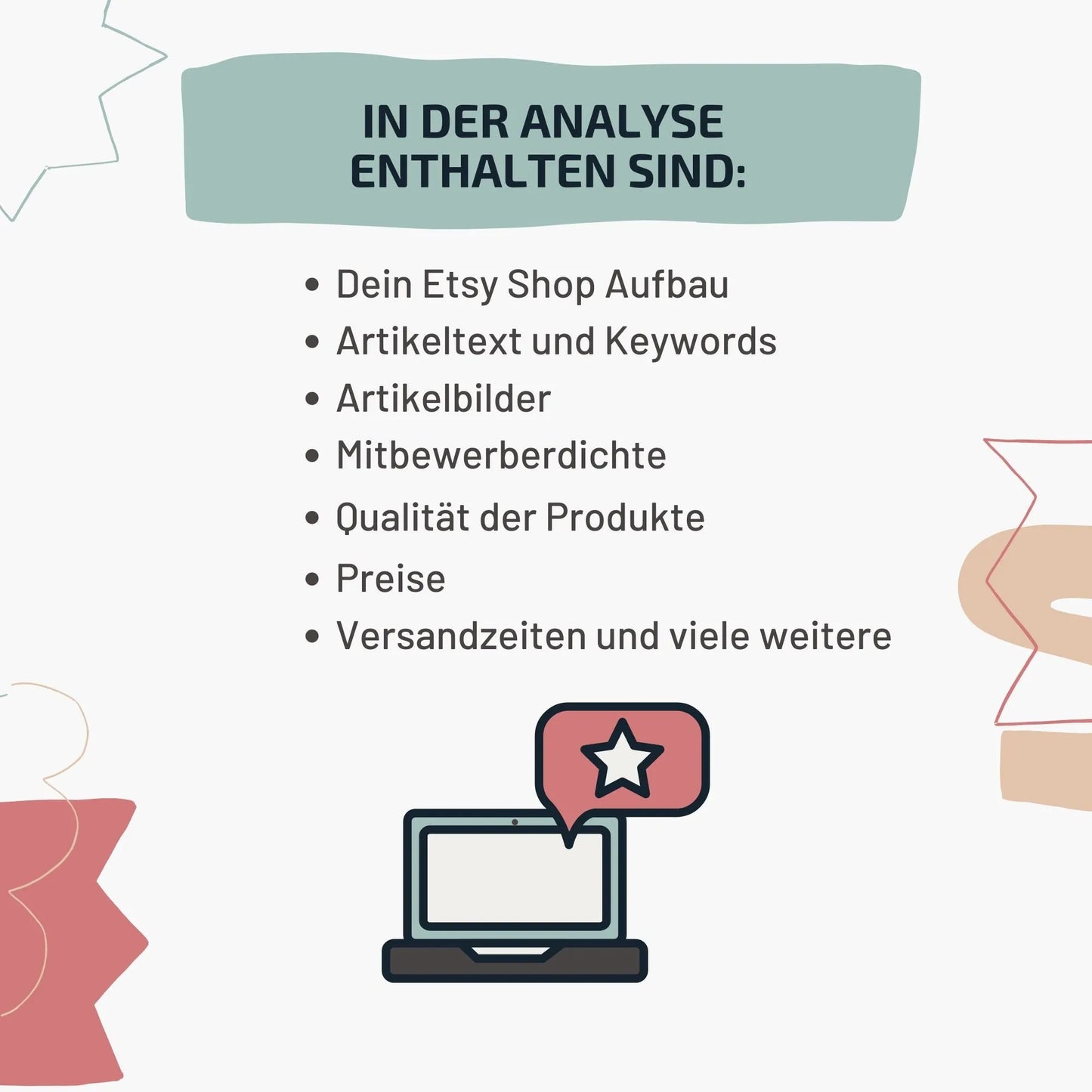 Etsy Shop Analyse – Dein Schlüssel zum Erfolg | Komplette Analyse deines Etsy Shops. Verwandle deinen Etsy Shop in einen Verkaufsmagneten! kleinebuchstaben