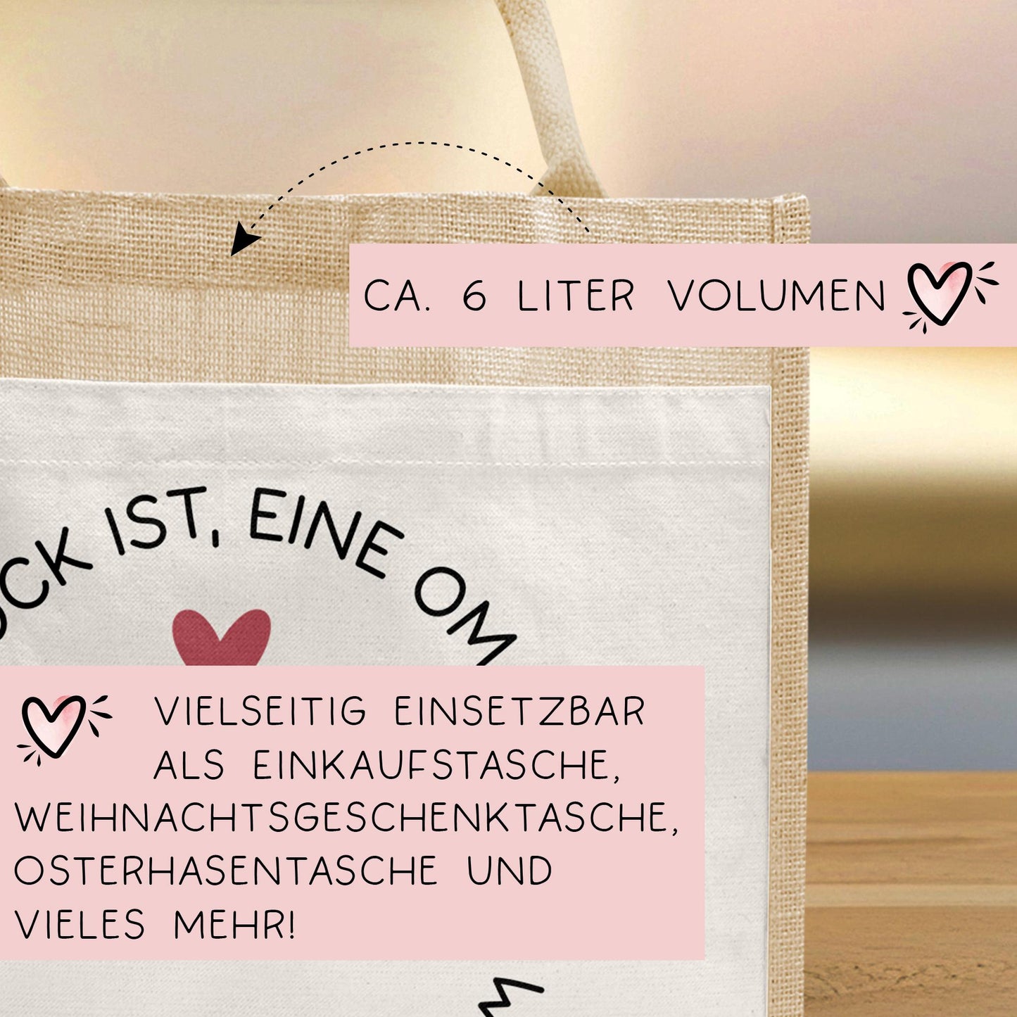 Personalisierte Jutetasche Glück ist eine Oma wie dich zu haben | Markttasche | Geschenk | Individuelle Geschenke | Shopper | Weihnachten kleinebuchstaben