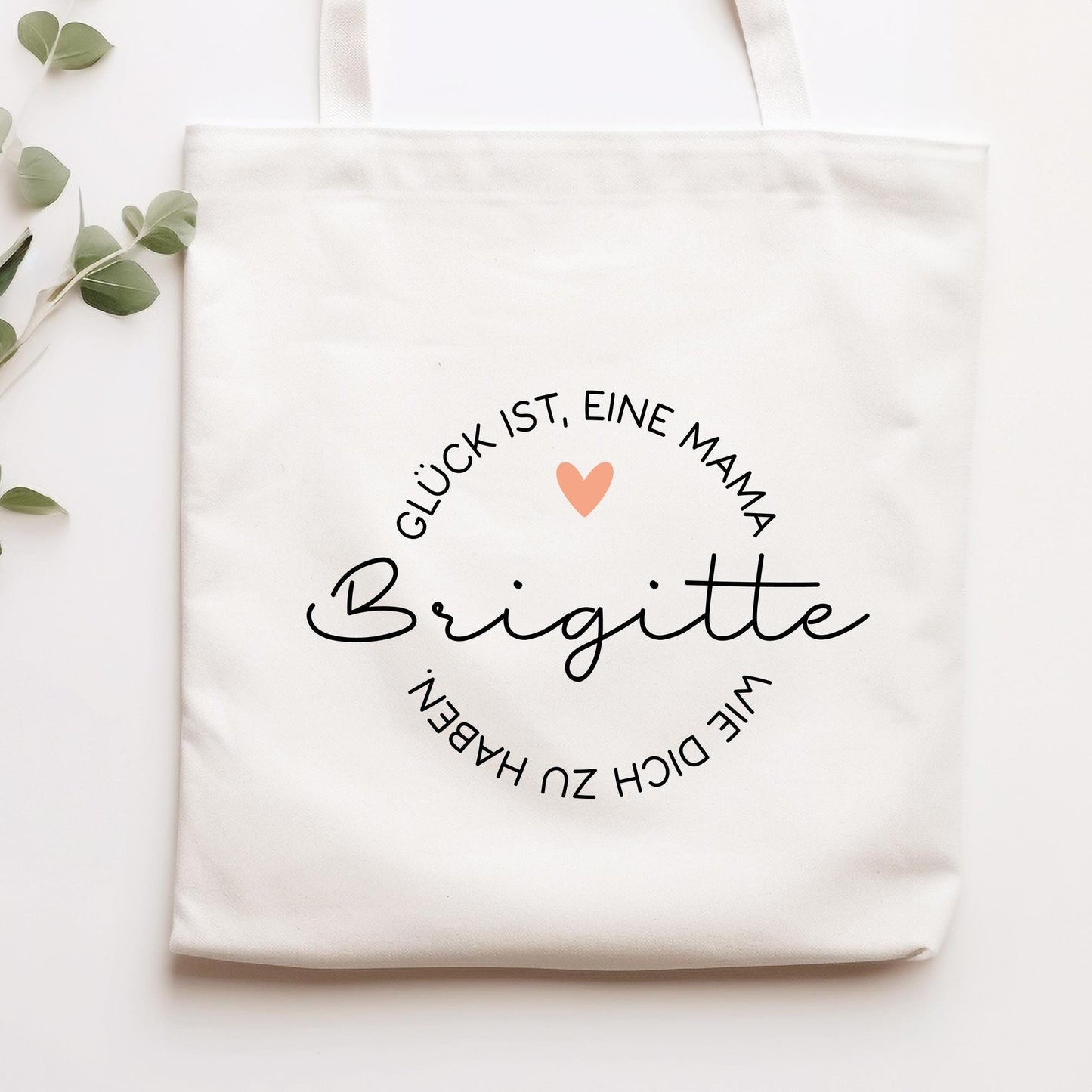 Personalisierte Jutetasche Glück ist eine Mama wie dich zu haben | Jutebeutel - Stofftasche - Weihnachten - Baumwollbeutel - Einkaufstasche kleinebuchstaben