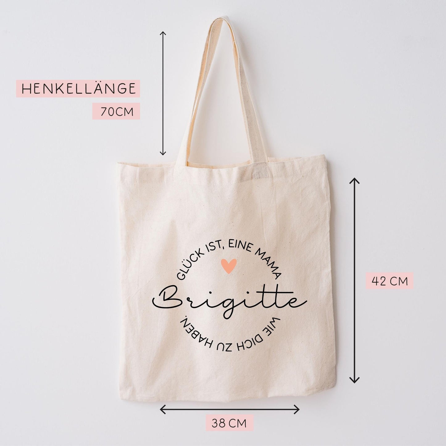 Personalisierte Jutetasche Glück ist eine Mama wie dich zu haben | Jutebeutel - Stofftasche - Weihnachten - Baumwollbeutel - Einkaufstasche kleinebuchstaben