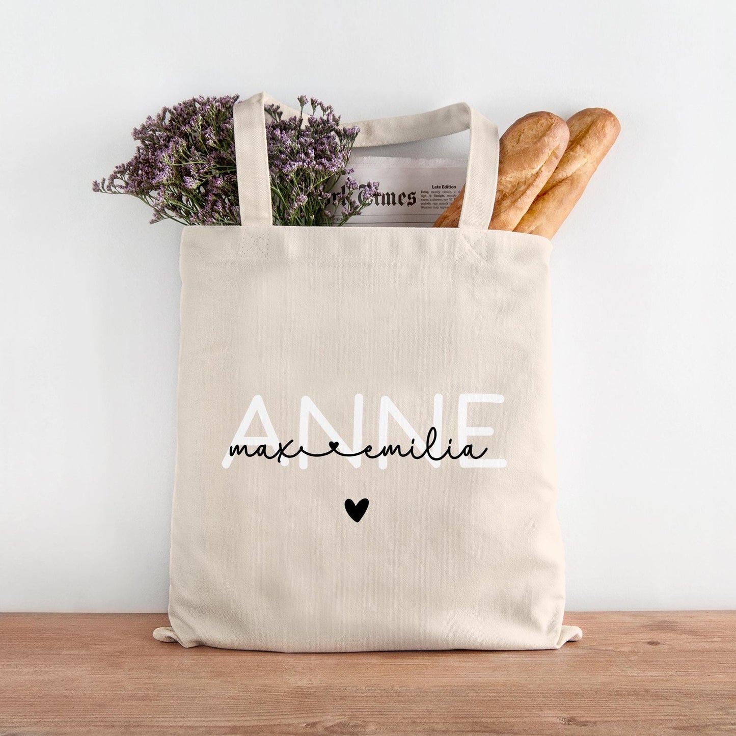 Einkaufstasche Türkisch Anne Ana Anneciğim Anacığım Annem Personalisiert Wunschnamen - Baumwolle Shopper - Stofftasche - Baumwolltasche kleinebuchstaben