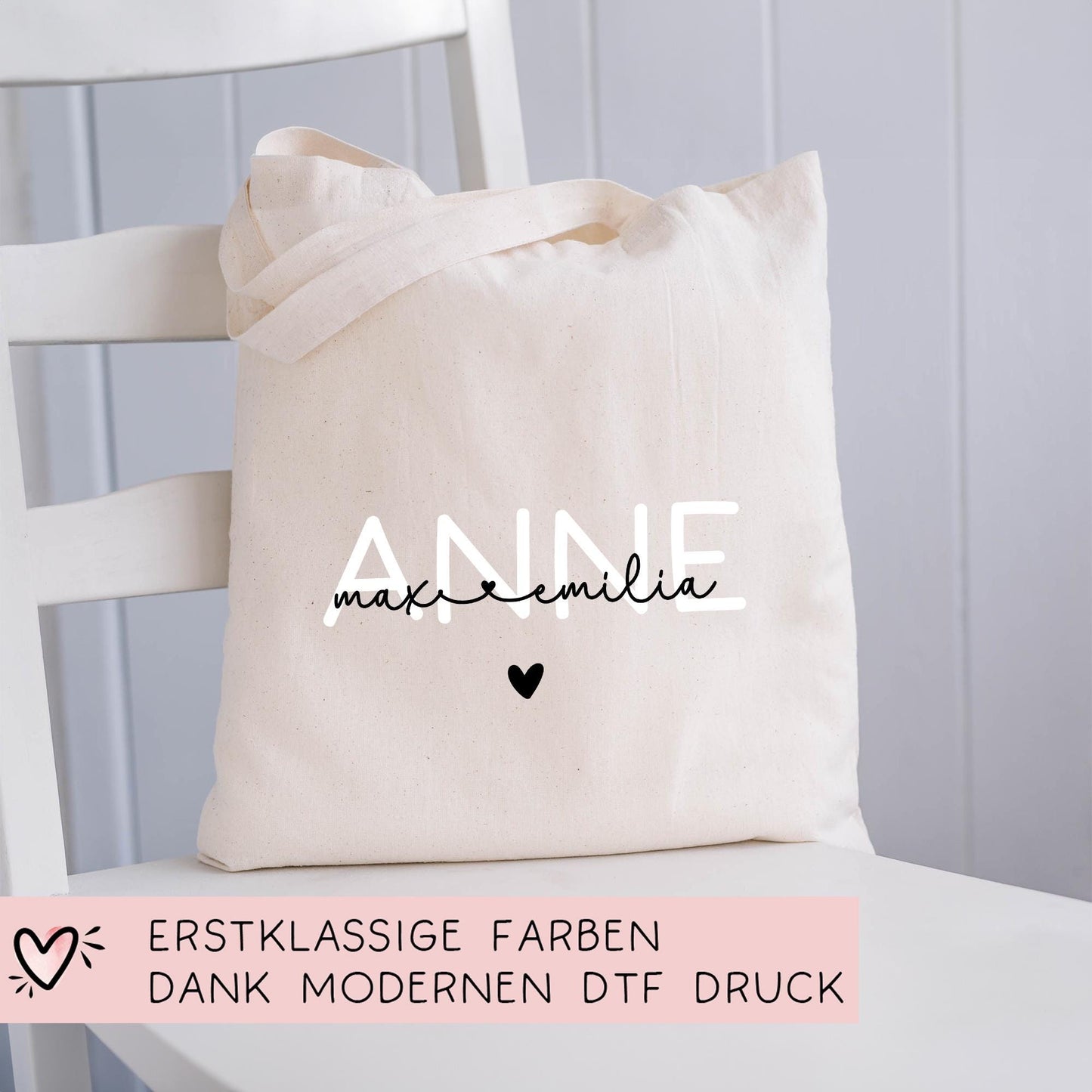 Einkaufstasche Türkisch Anne Ana Anneciğim Anacığım Annem Personalisiert Wunschnamen - Baumwolle Shopper - Stofftasche - Baumwolltasche kleinebuchstaben