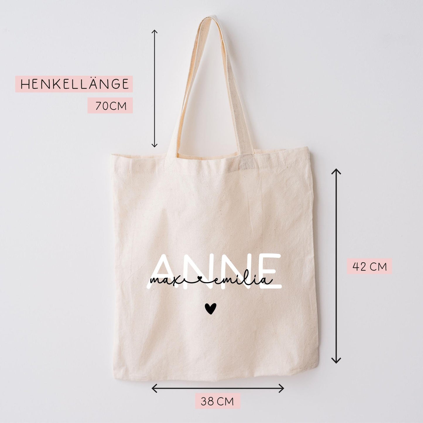 Einkaufstasche Türkisch Anne Ana Anneciğim Anacığım Annem Personalisiert Wunschnamen - Baumwolle Shopper - Stofftasche - Baumwolltasche kleinebuchstaben