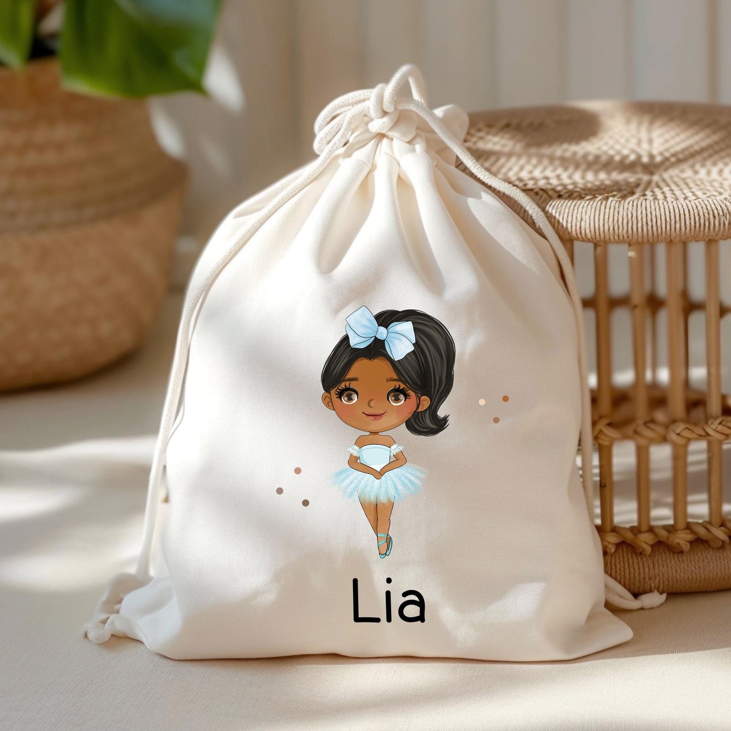 Turnbeutel Ballerina Personalisiert mit Namen Tasche als Sportbeutel, Kindergarten, Wäschebeutel Mädchen Blond Braun Schwarz Weihnachten kleinebuchstaben Schwarz Schriftart 1