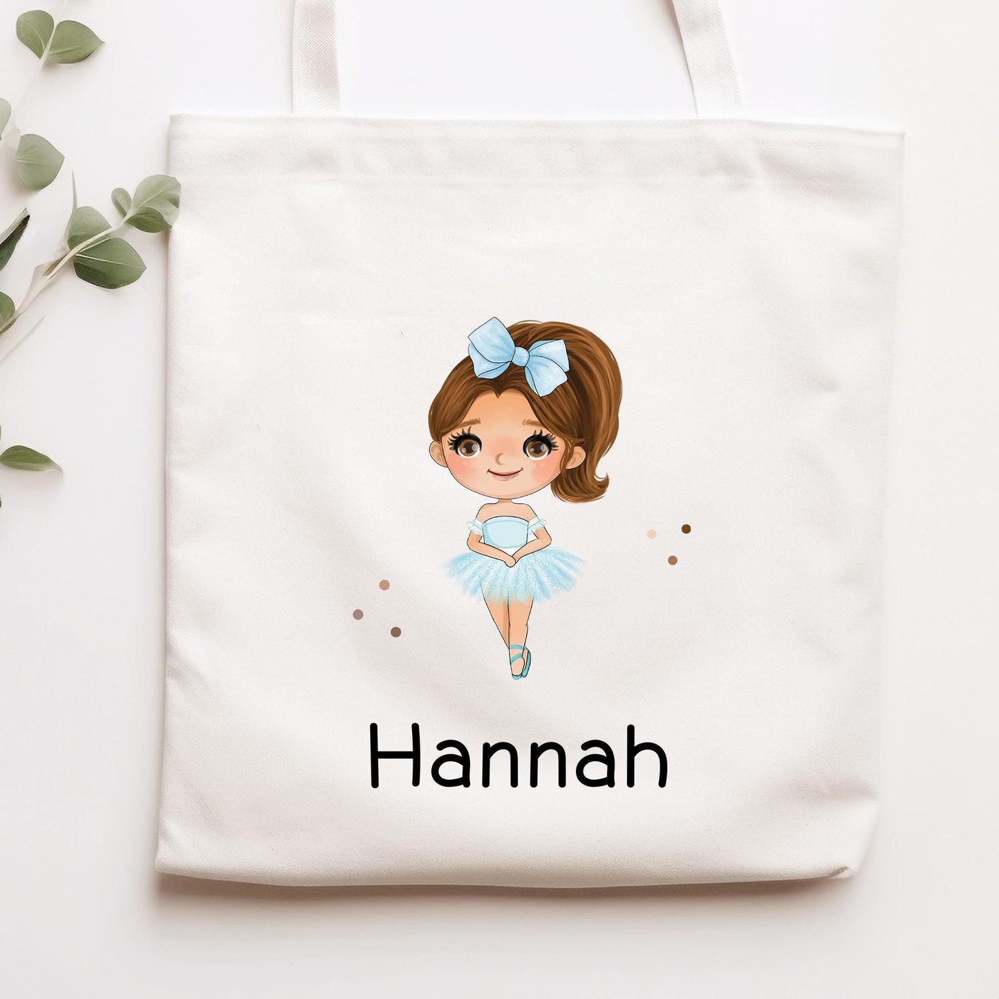 Ballerina Stofftasche Personalisiert & Name - Kinder Beutel Kindertasche mit Wunschname - Wechselwäsche - Wechselkleidung - Tasche - Sport kleinebuchstaben