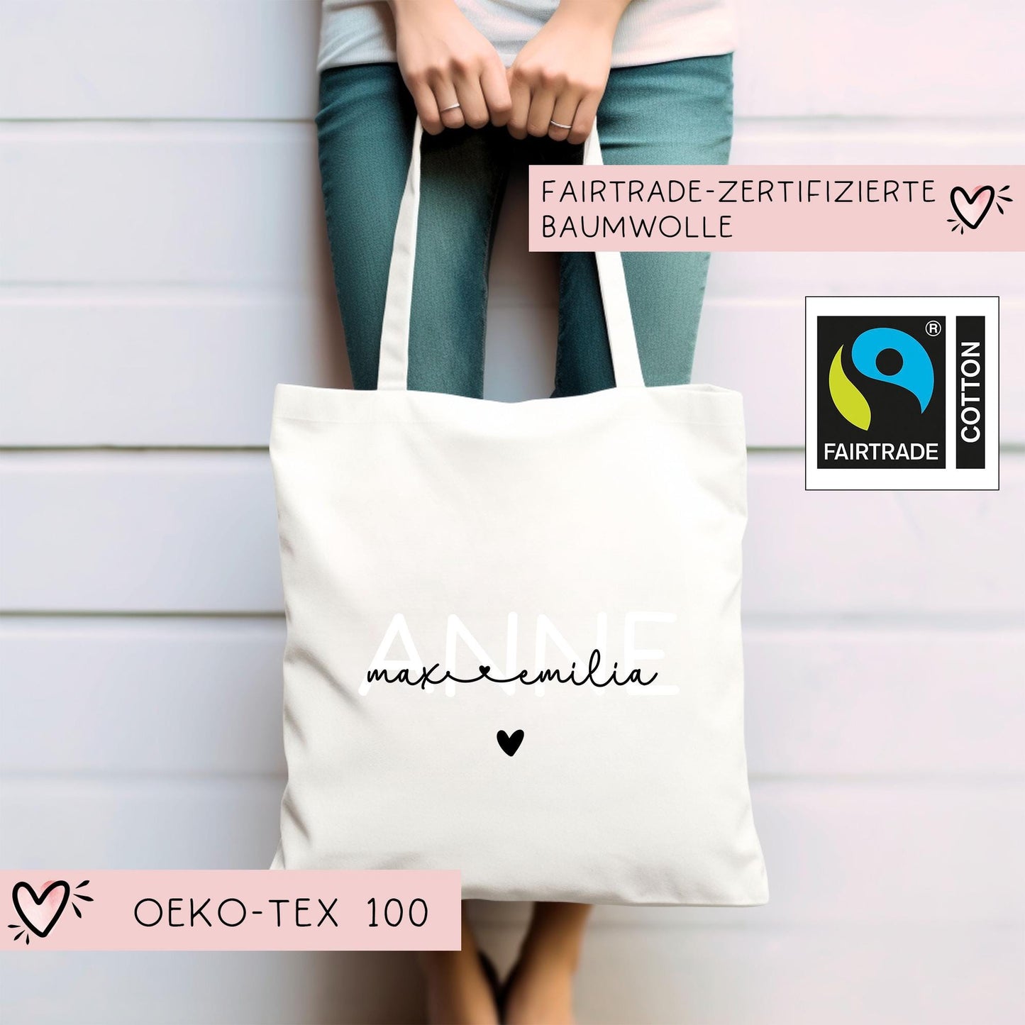 Einkaufstasche Türkisch Anne Ana Anneciğim Anacığım Annem Personalisiert Wunschnamen - Baumwolle Shopper - Stofftasche - Baumwolltasche kleinebuchstaben