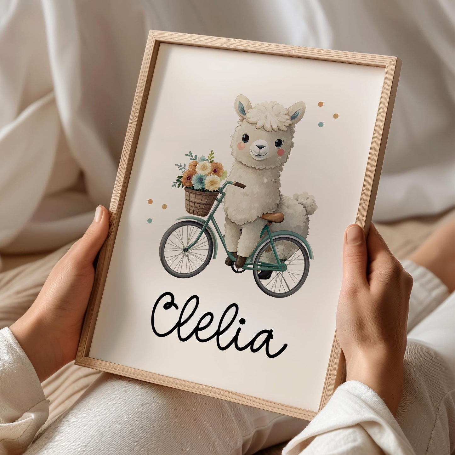 Lama DIN A4 Poster mit Namen - Personalisiert mit od. ohne Namen für Kinderzimmer -Namensposter - Geschenkidee. Geschenk - Wanddeko Tiere kleinebuchstaben