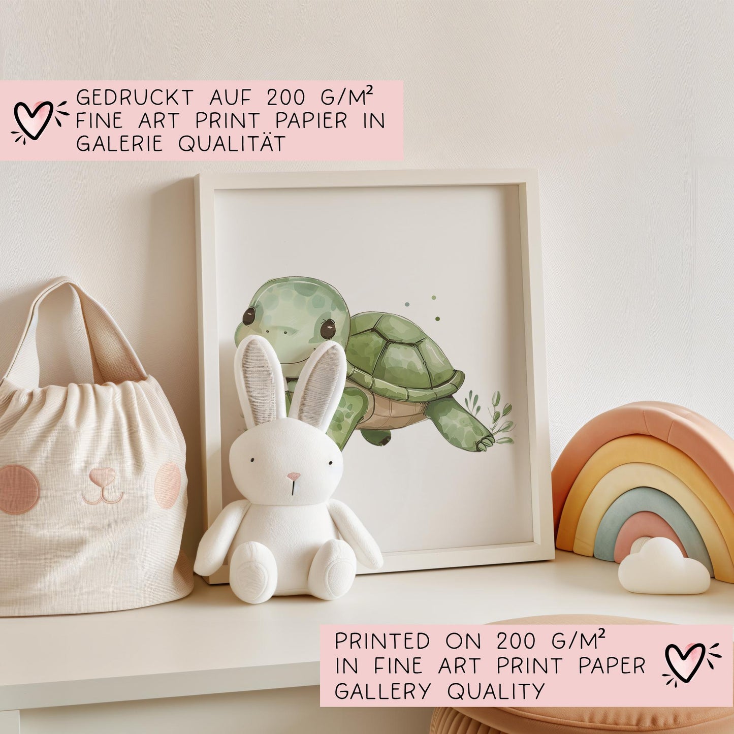 Poster Schildkröte A2 A3 A4 Wunschname Kinderposter Poster Kinderzimmer Poster Baby Geschenk Mädchen Geschenk Junge Poster Kinder Tierposter kleinebuchstaben