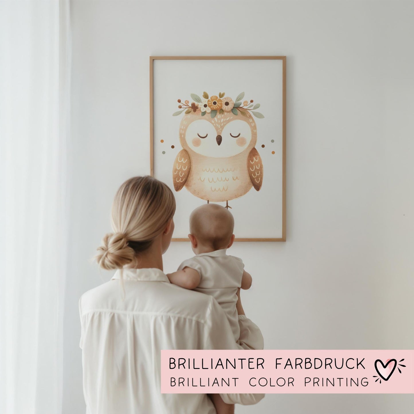 Poster Eule A2 A3 A4 Wunschname Kinderposter Poster Kinderzimmer Poster Baby Geschenk Mädchen Geschenk Junge Poster Kinder Tierposter kleinebuchstaben
