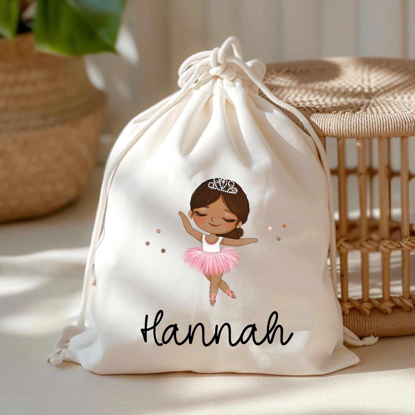 Ballerina Turnbeutel Personalisiert mit Namen Tasche als Kindergarten, Sportbeutel, Wäschebeutel Mädchen Blond Braun Schwarz Weihnachten kleinebuchstaben Schwarz Schriftart 1