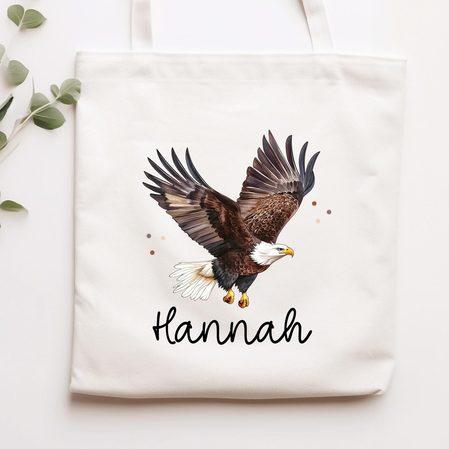 Adler Stofftasche Tasche Personalisiert & Name - Erpel Kinder Beutel Kindertasche mit Wunschname - Wechselwäsche - Kindergarten Schule kleinebuchstaben