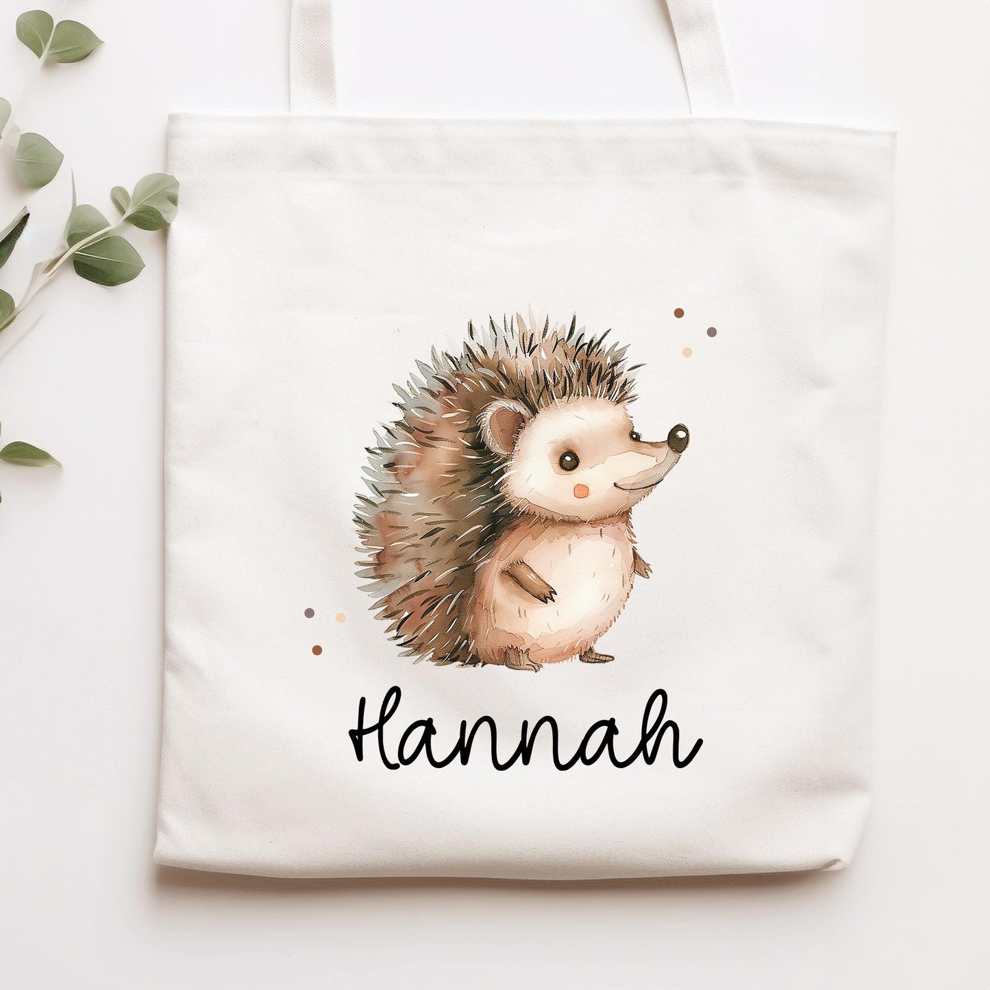 Stofftasche Igel Personalisiert Tasche Stacheltier - Schule - Beutel Kindertasche mit Wunschname - Wechselwäsche Jutebeutel - Kindergarten kleinebuchstaben