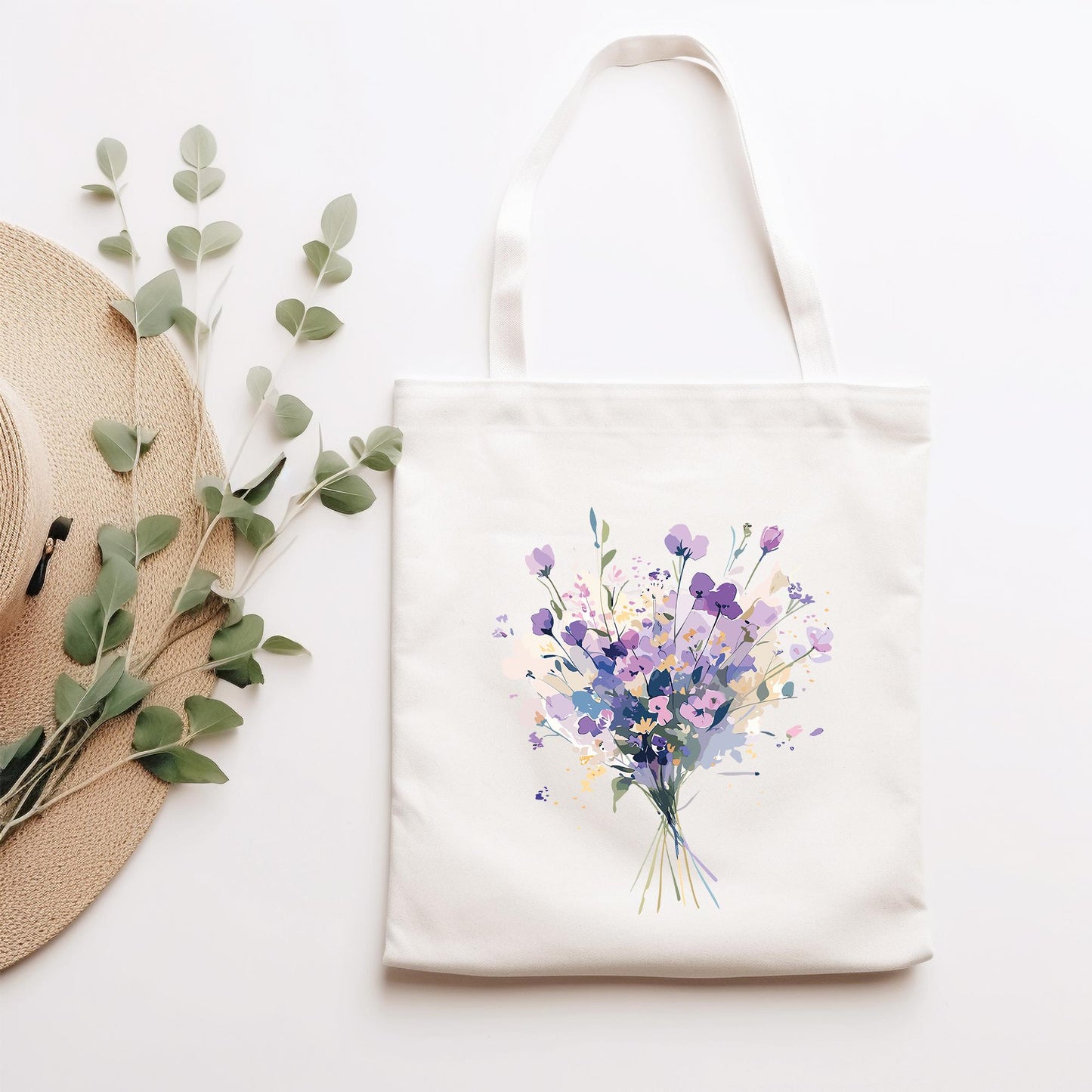 Turnbeutel Blumen Blumenstrauß Geschenk für Frauen - Mama - Muttertag - Oma - Weihnachten - Nikolaus - Mitbringsel statt Blumen kleinebuchstaben Stofftasche Schriftart 1