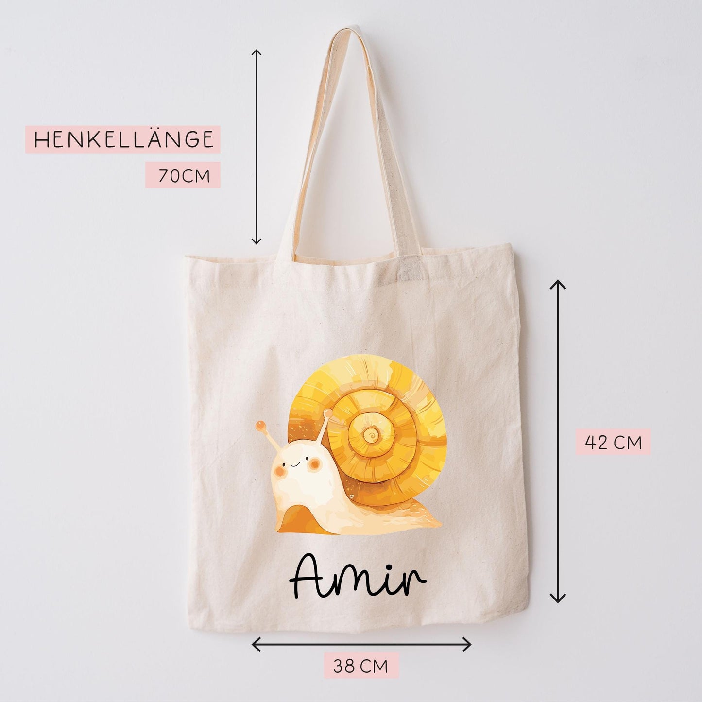 Turnbeutel Schnecke Personalisiert - Hauschnecke - Wechselwäsche - Wunschnamen - Kindergarten - Schule - Name - Wechselkleidung -Weihnachten kleinebuchstaben